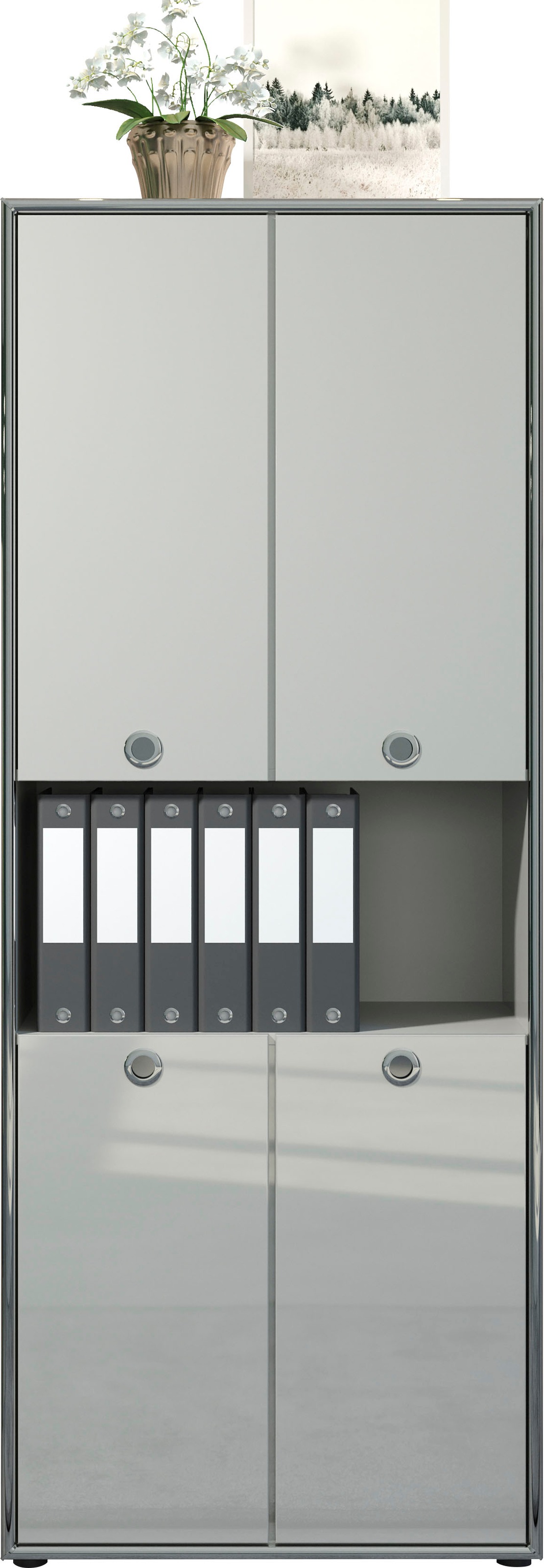 Places of Style Aktenschrank »Imperia«, Hochglanzoptik mit eleganter Chromumrahmung - Made in Italy