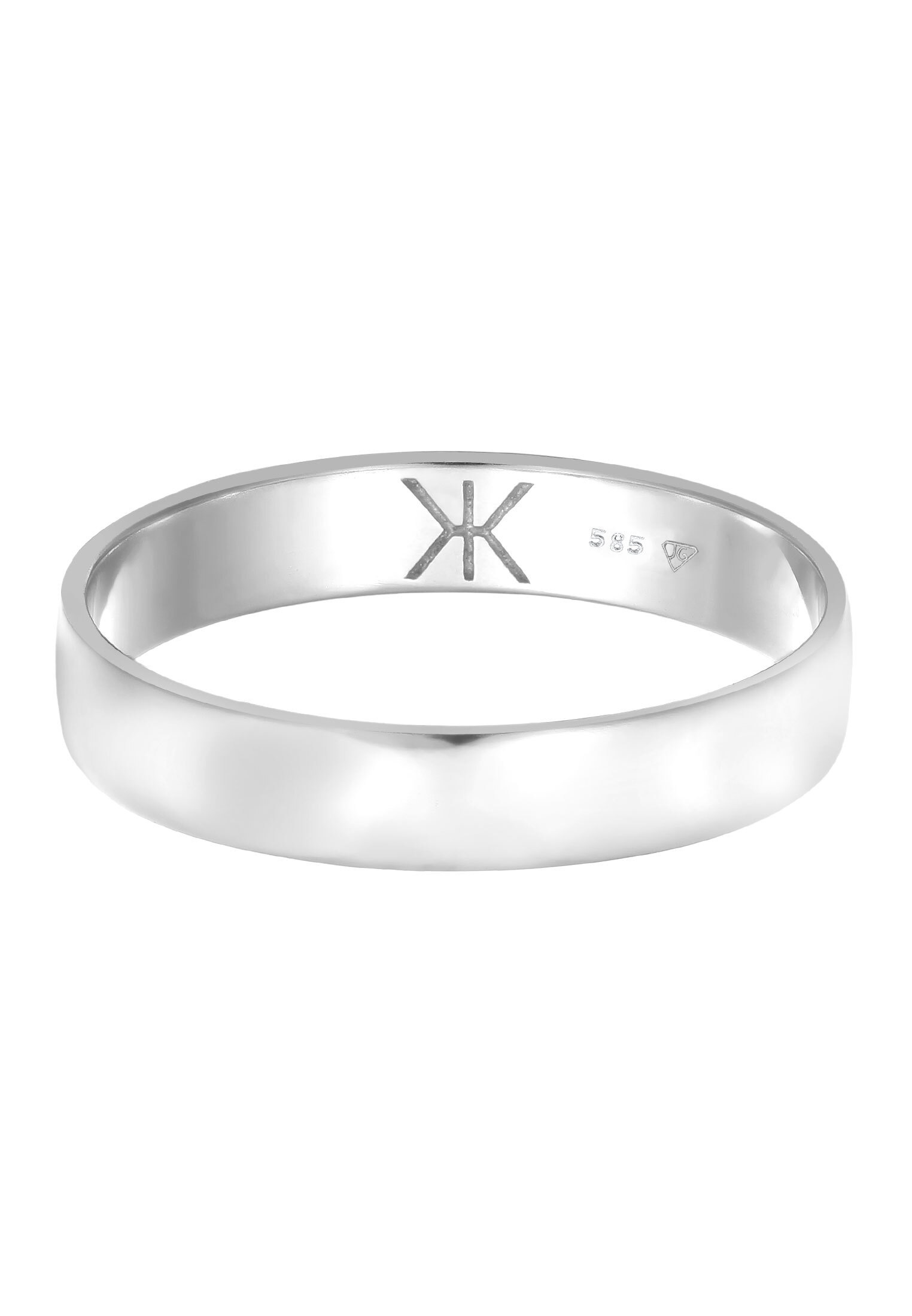 Kuzzoi Silberring »Ring Herrenring Bandring Trauring 585 Weißgold«