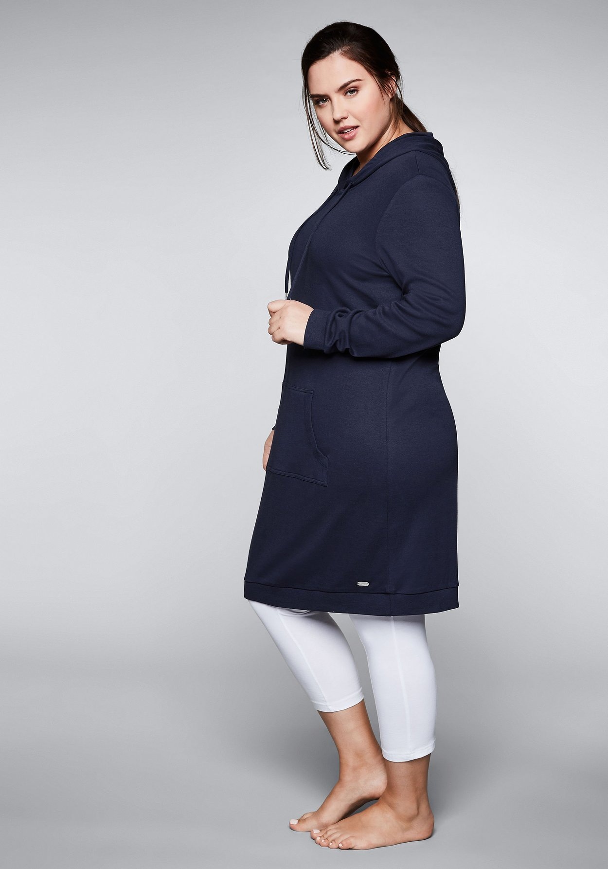 Sheego Sweatkleid »Sweatkleid mit Kapuze und Kängurutasche«