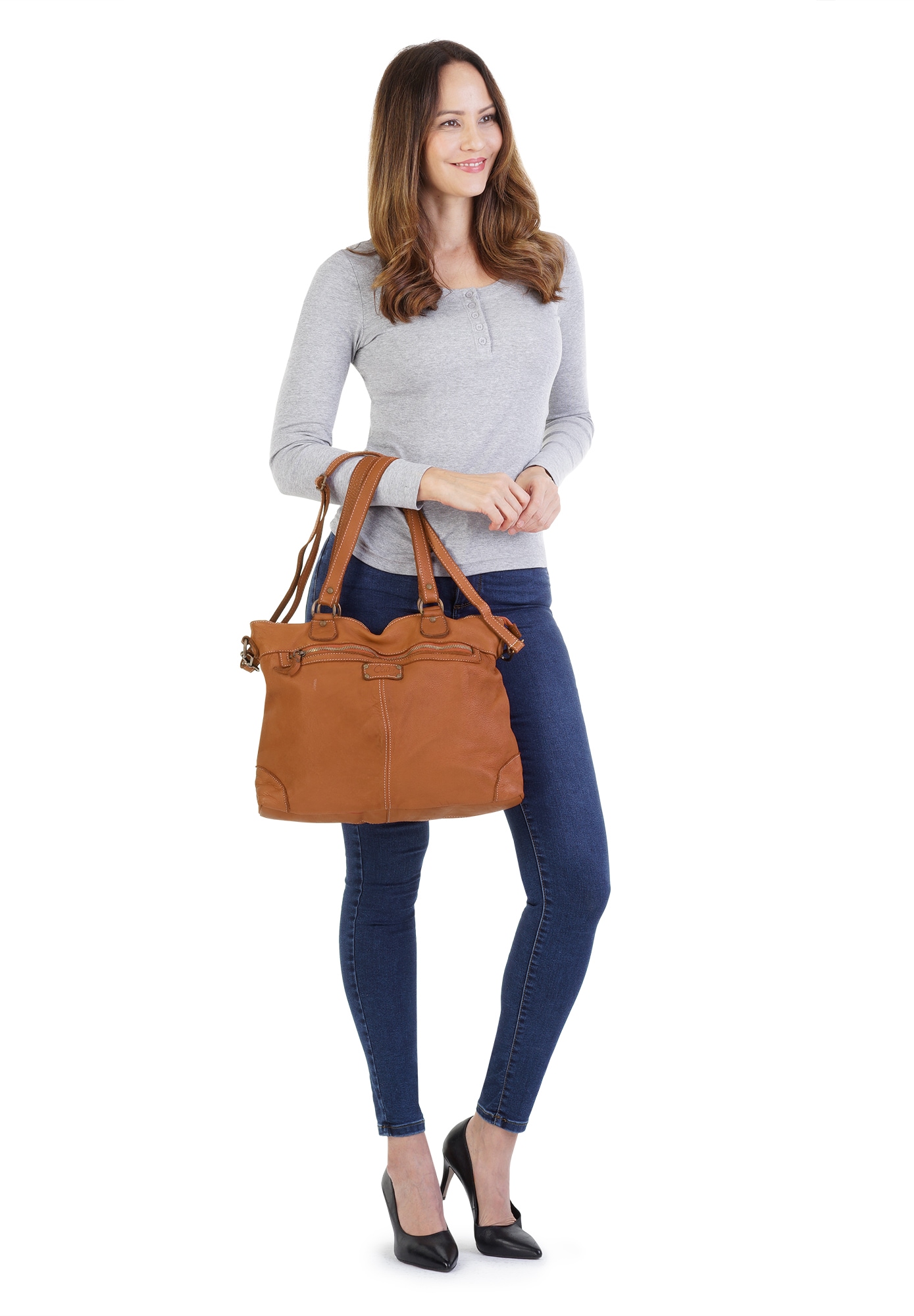Cluty Shopper, echt Leder, Made in Italy