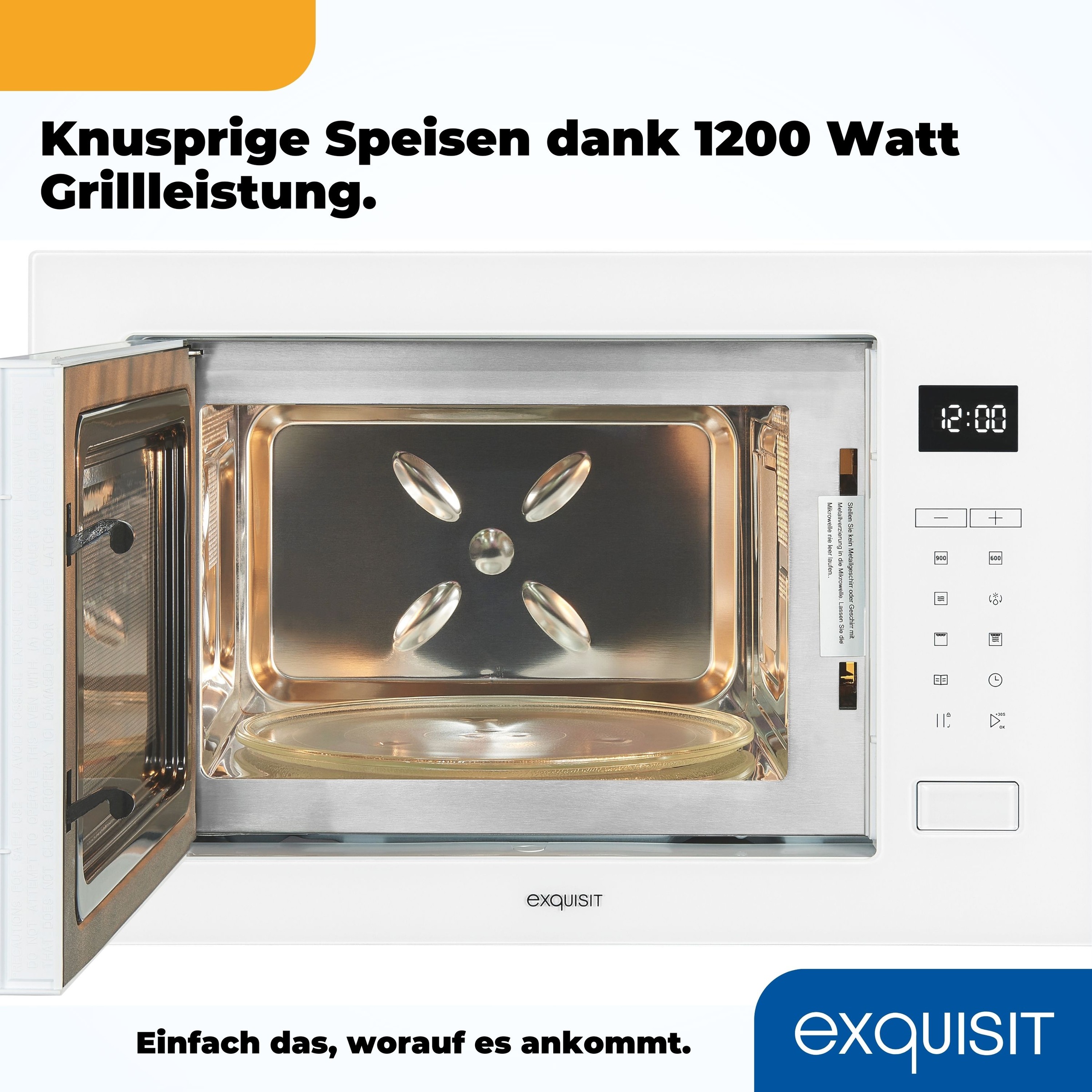 exquisit Einbau-Mikrowelle »EMW25-G-020«, Grill-Mikrowelle, 1450 W