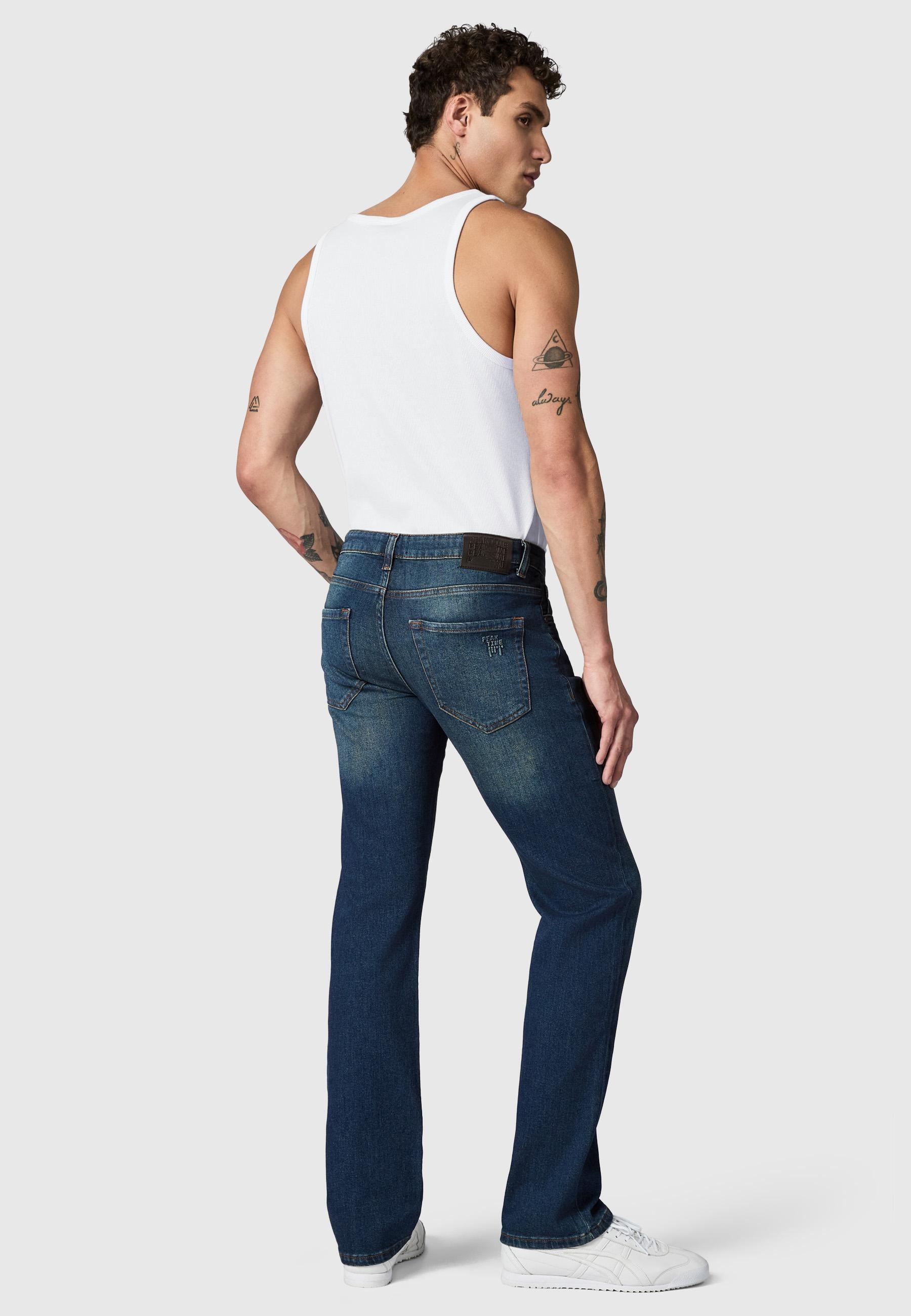 PEAK TIME Straight-Jeans »Straight-Jeans Orbis« Herren Jeans mit Logoprägung