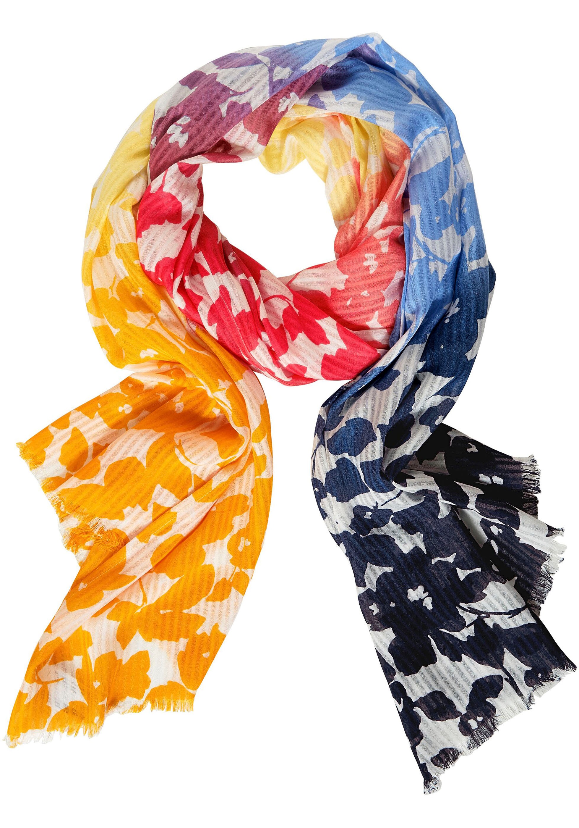 STREET ONE Modeschal, mit großem Alloverprint im Colorblocking-Look