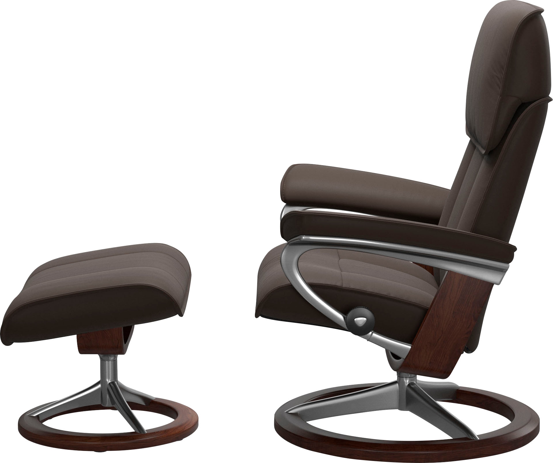 Stressless® Relaxsessel »Admiral«, (Set, Relaxsessel inkl. Hocker), mit Signature Base, Größe M & L, Gestell Braun