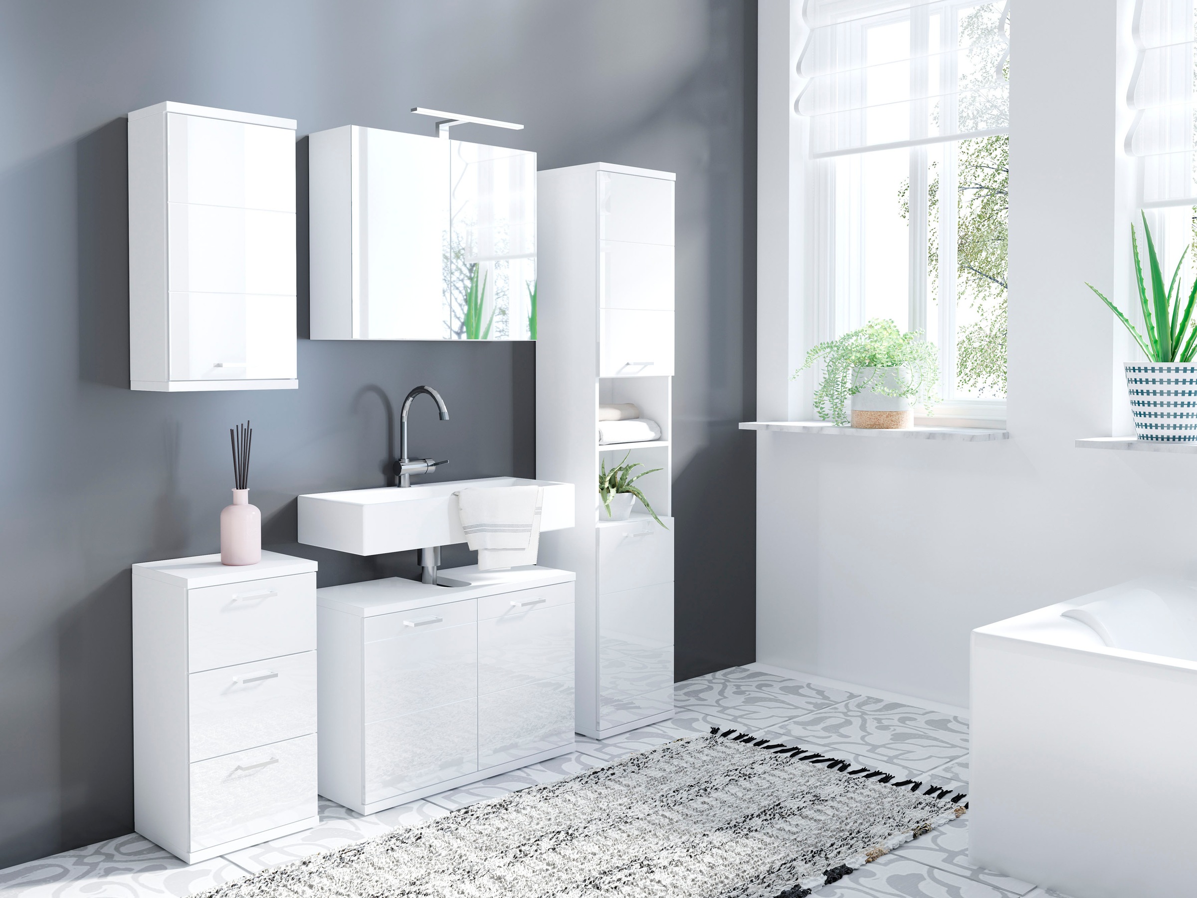 Homexperts Spiegelschrank »Salsa«, Breite 70 cm, mit LED-Beleuchtung & Schalter-/Steckdosenbox
