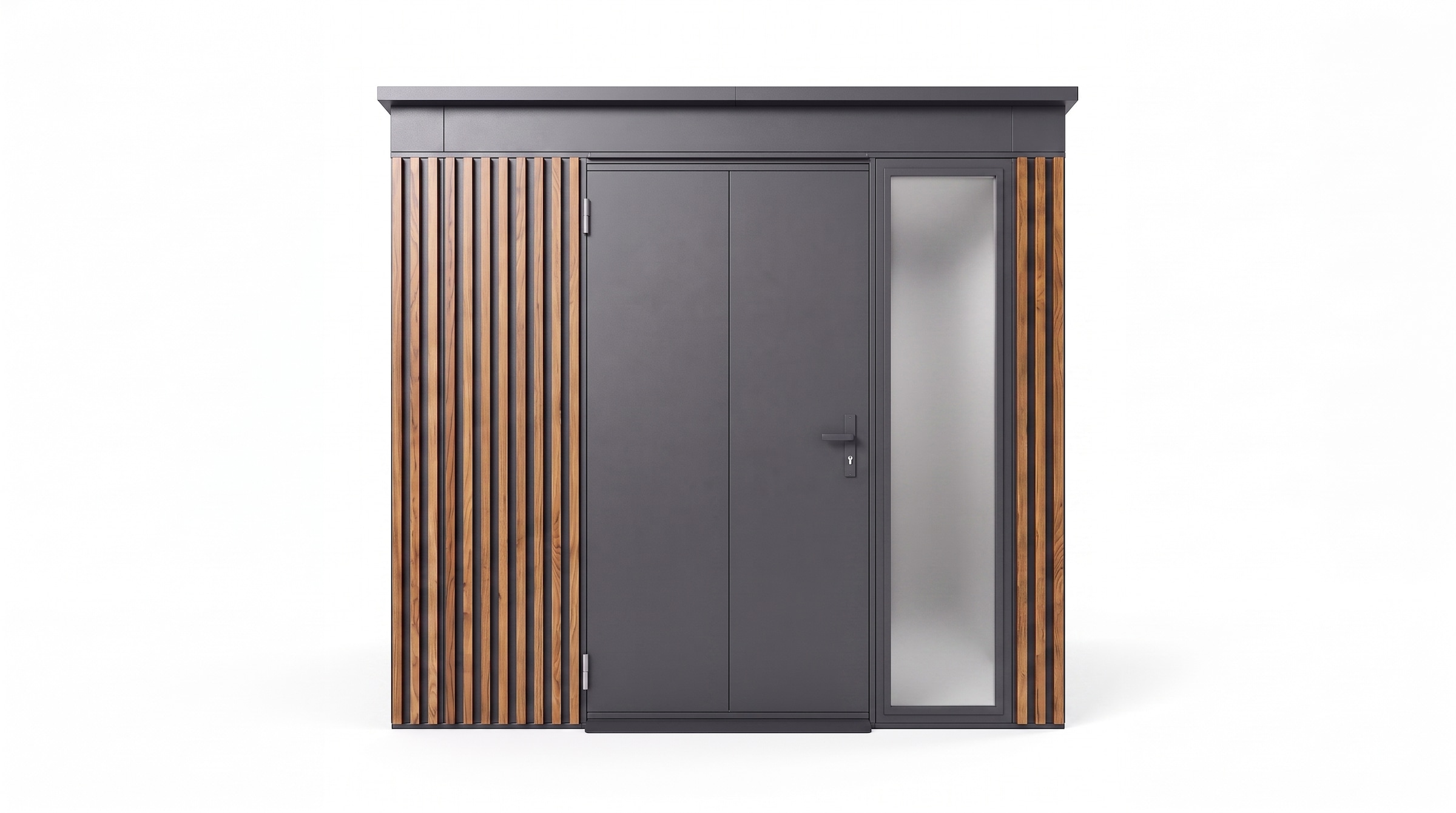 weka Gerätehaus »Gary Gr. 5, aus Metall mit Holzoptik, anthrazit« aus pulverbeschichtetem, verzinktem Stahl