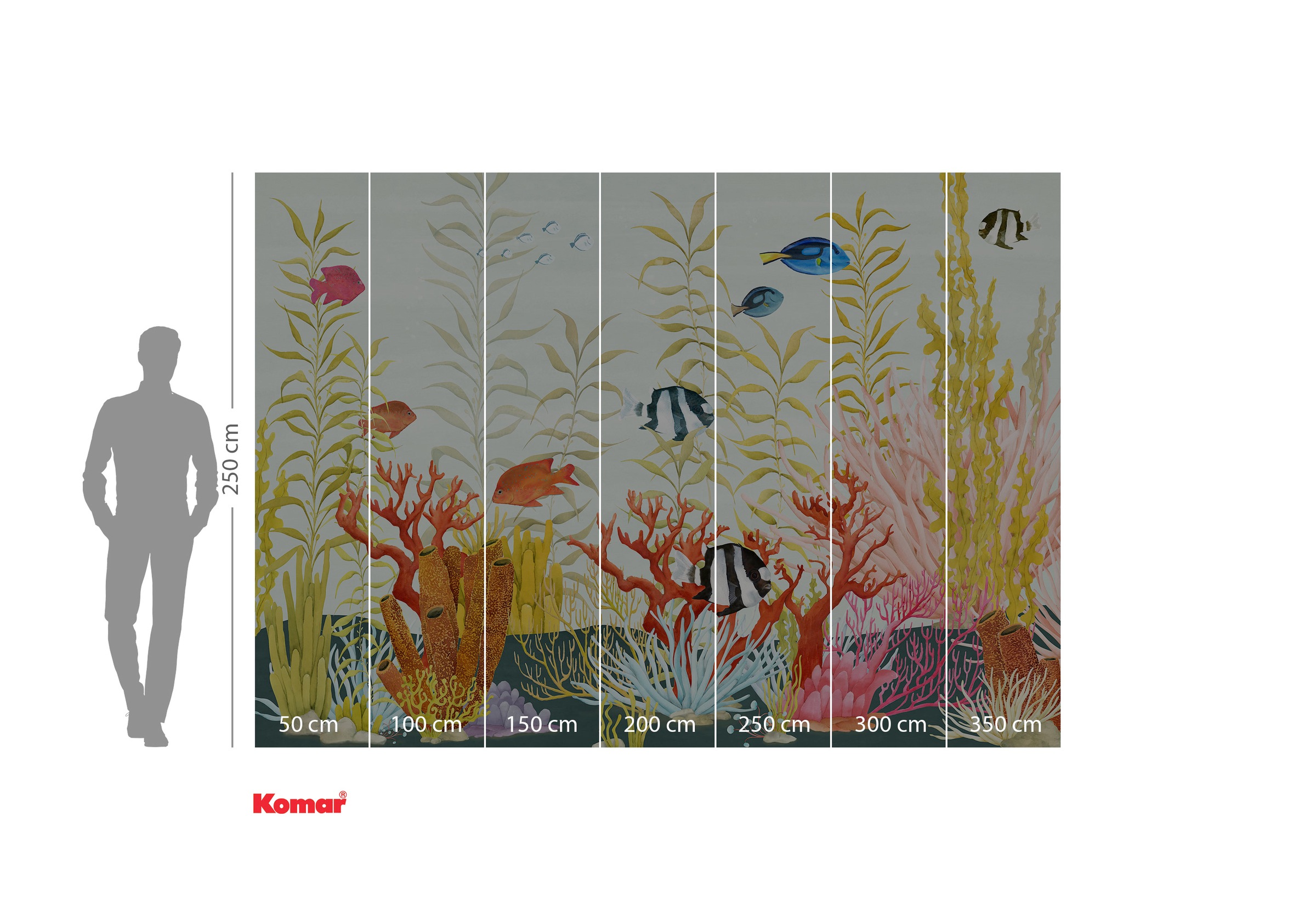 Komar Fototapete »Komar Vlies Fototapete - Coral World - Größe 350 x 250 cm«, bedruckt