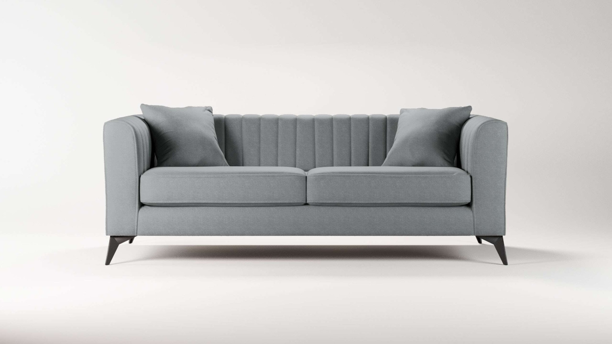 Places of Style 3-Sitzer »MATTHEW elegantes Designsofa, Maße B/T/H: 201/86/74 cm«, feine Steppung im Rückenbereich, lose Sitzkissen, incl. Zierkissen