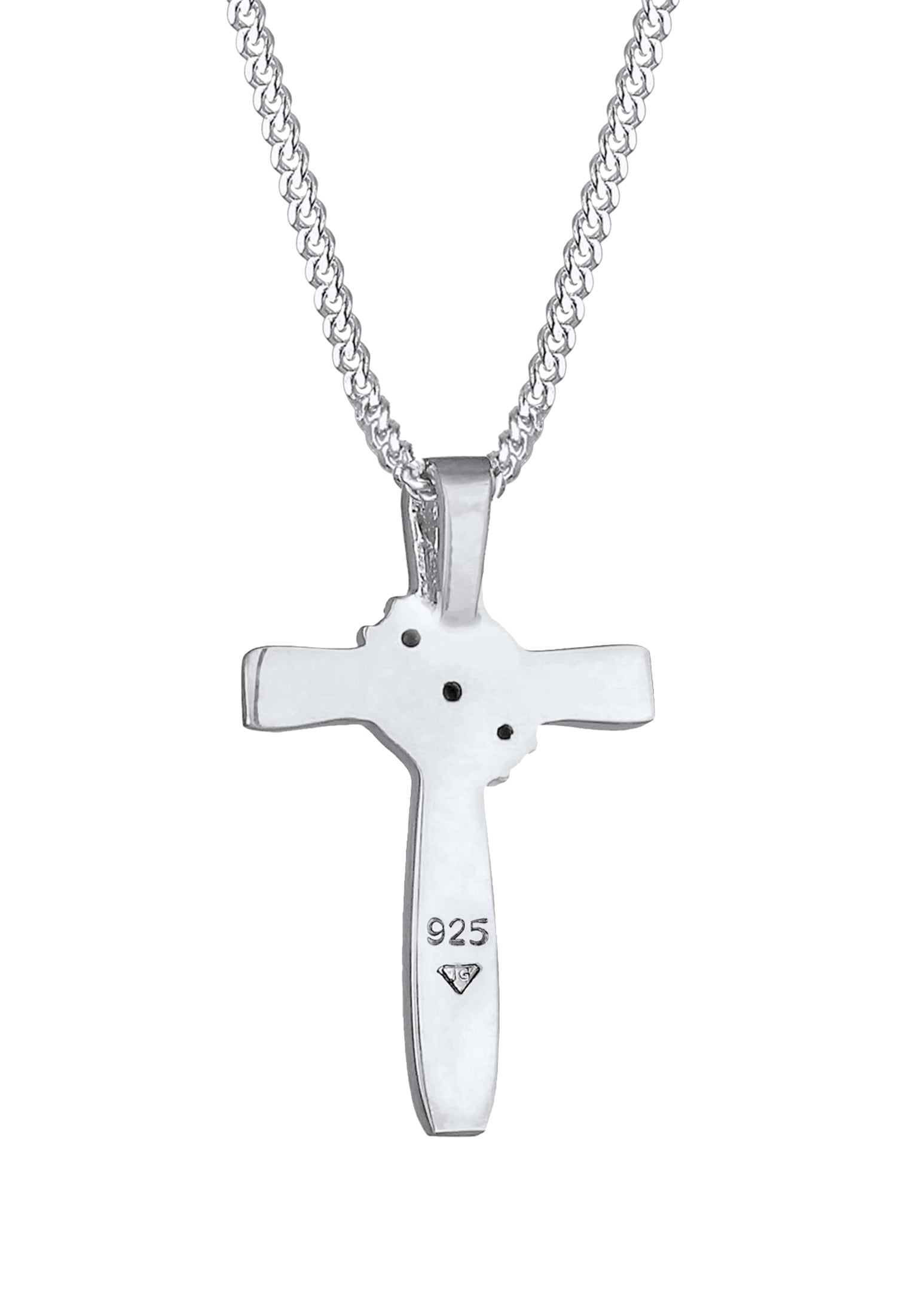 Elli Silberkette »Halskette Kreuz Modern mit Kristalle 925 Silber«