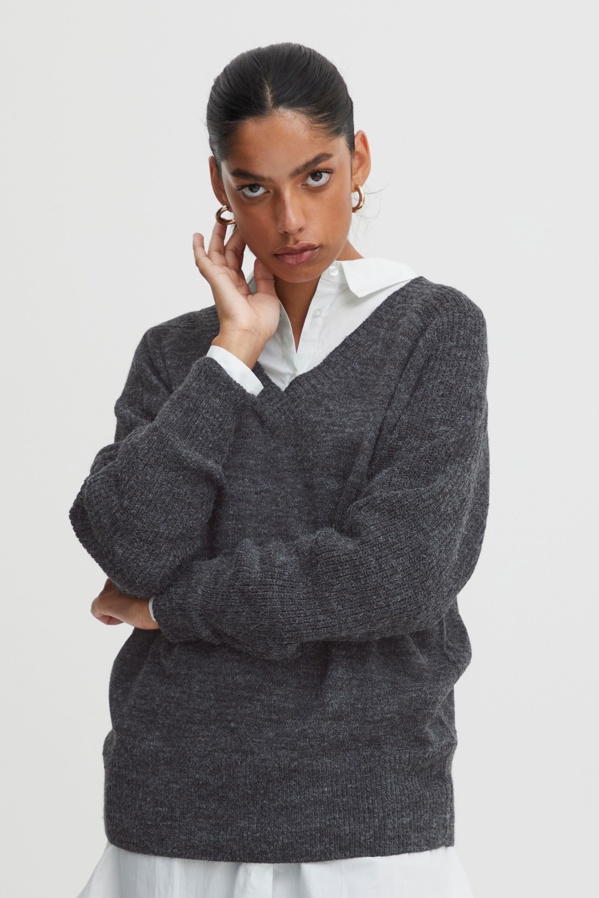 Ichi Strickfleece-Pullover »Strickpullover IHNovo«
