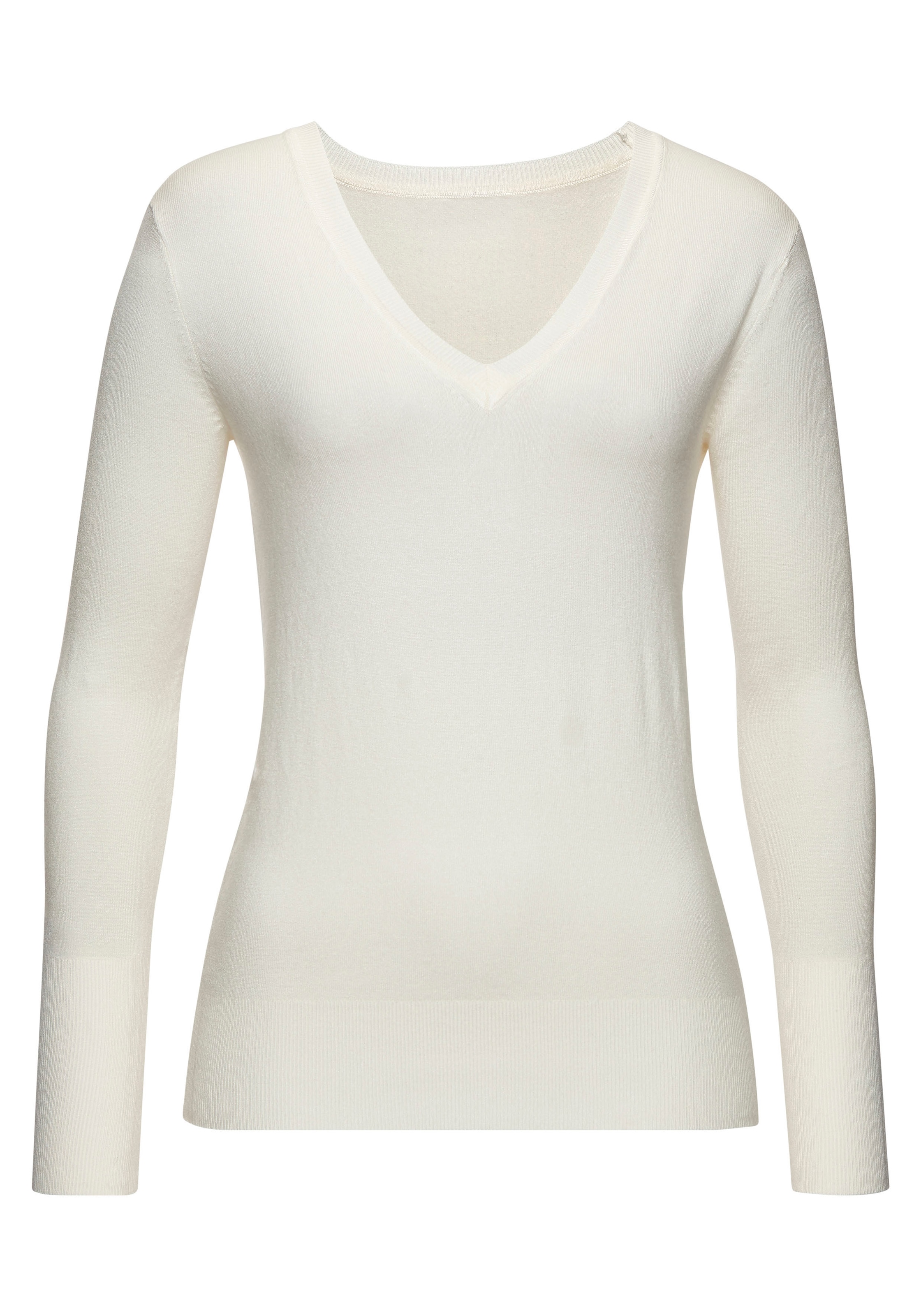 Vivance V-Ausschnitt-Pullover, in taillierter Form, weicher Strickpullover, Basic, klassisch
