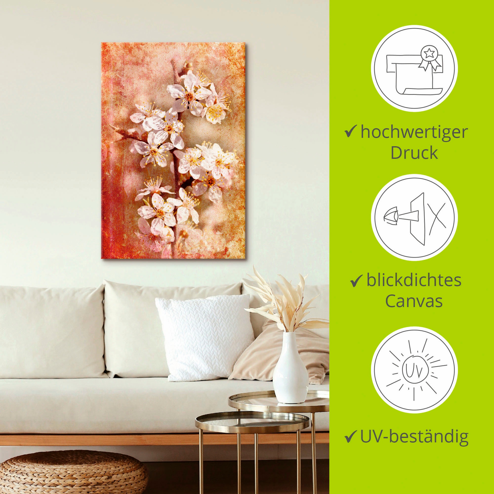 Artland Wandbild »Kirschblüten« Blumen 1 Stk. tlg. als Leinwandbild, Poster in verschied. Größen