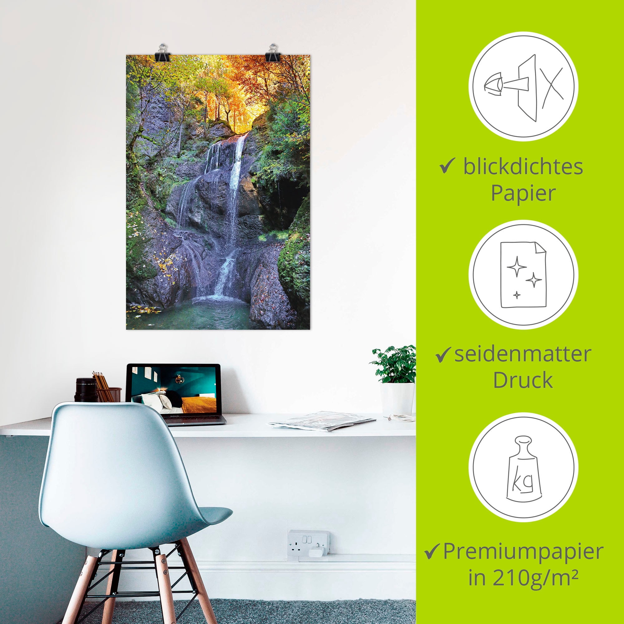 Artland Wandbild »Niedersonthofener Wasserfall im Allgäu«, Wasserfallbilder, (1 St.), als Leinwandbild, Poster in verschied. Größen