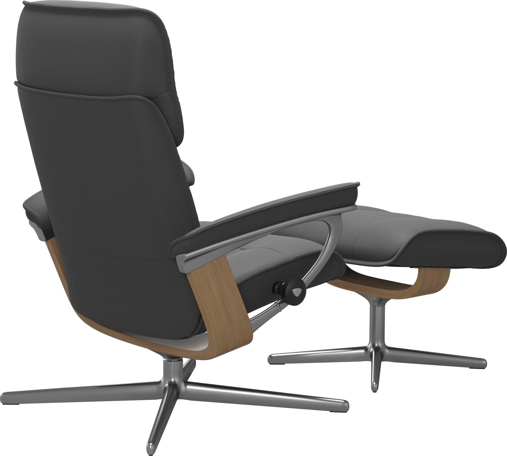 Stressless® Relaxsessel »Admiral« Set, Relaxsessel inkl. Hocker,  mit Cross Base, Größe M & L, Holzakzent Eiche