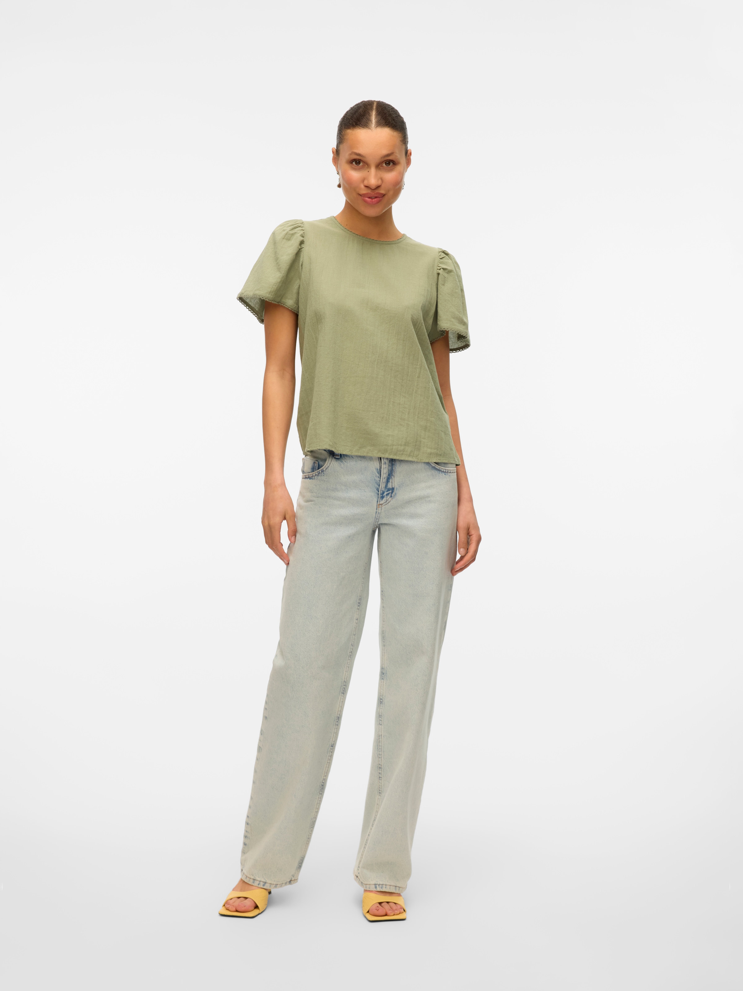 Vero Moda Kurzarmbluse »VMPRETTY SS TOP WVN GA NOOS«