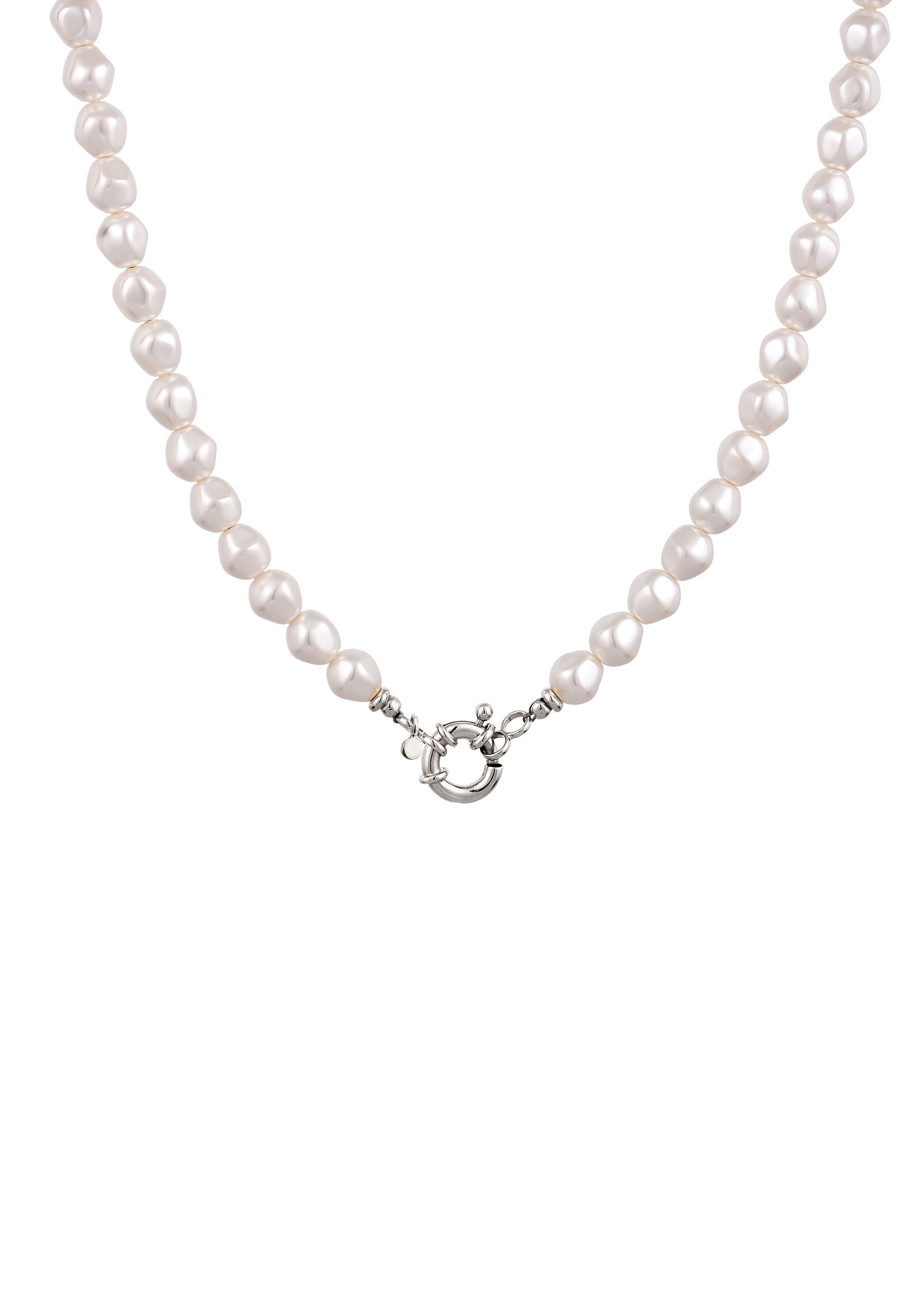 Elli Silberkette »Halskette Synthetische Barock Perle Weiß 925 Sterling Silber«