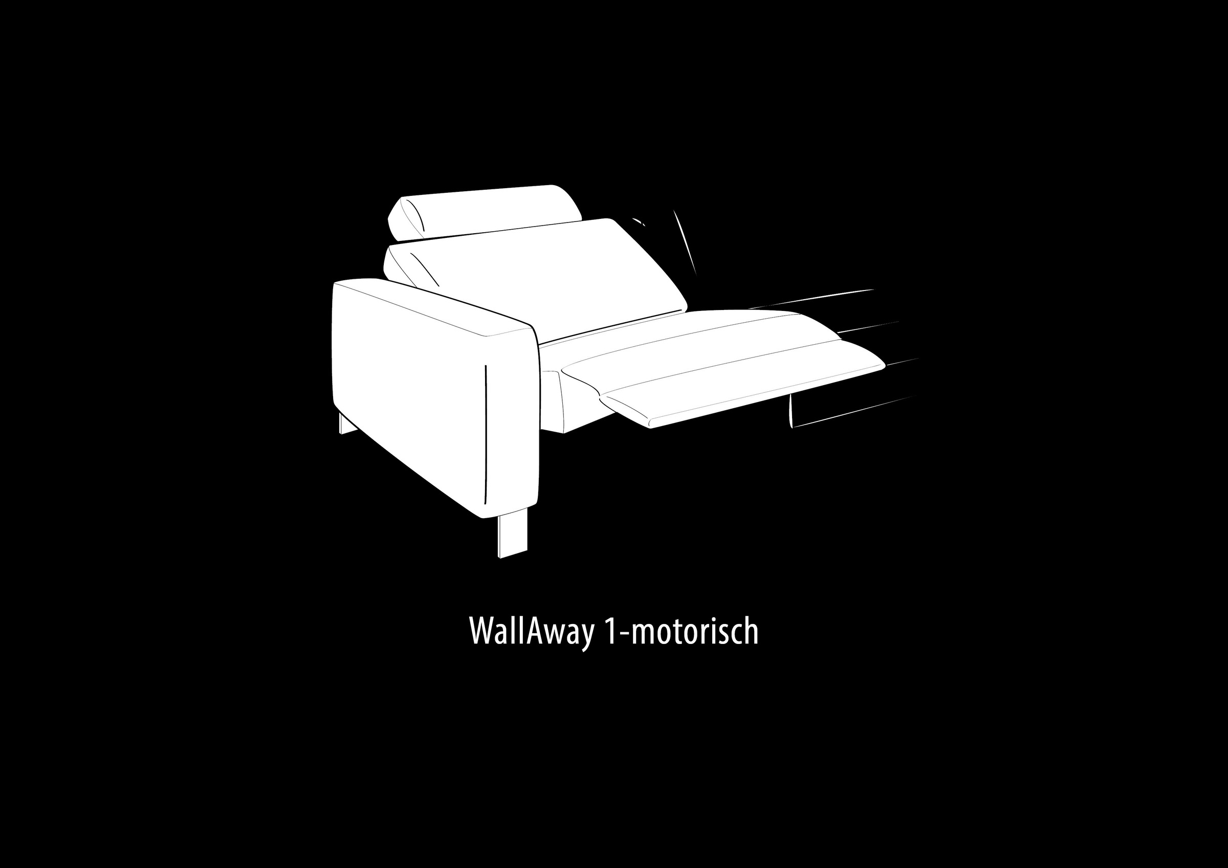 HUKLA 2,5-Sitzer »HU-SF15058 Ledersofa, Breite 194 cm«, aus Leder, optional Kopfstütze u. WallAway-Funktion