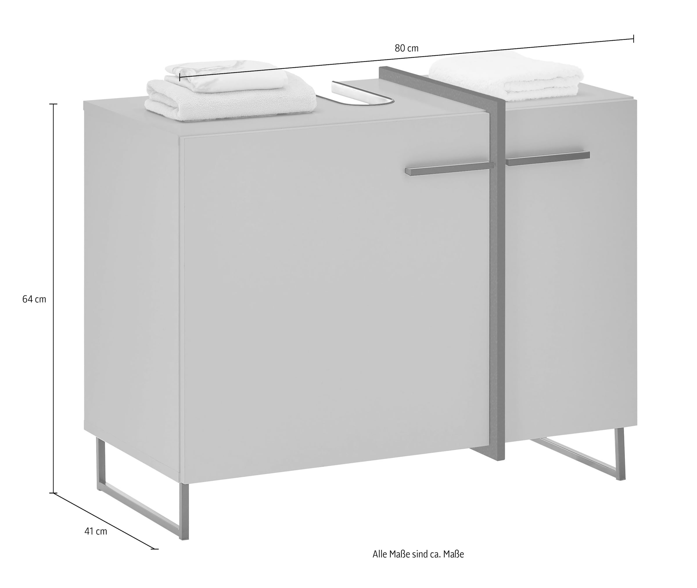 BASIC by Balculina Waschbeckenunterschrank »Palermo, BxHxT 80x64x41 cm« 1 Stk. tlg. Breite 80cm, Softclose, Metallfüße