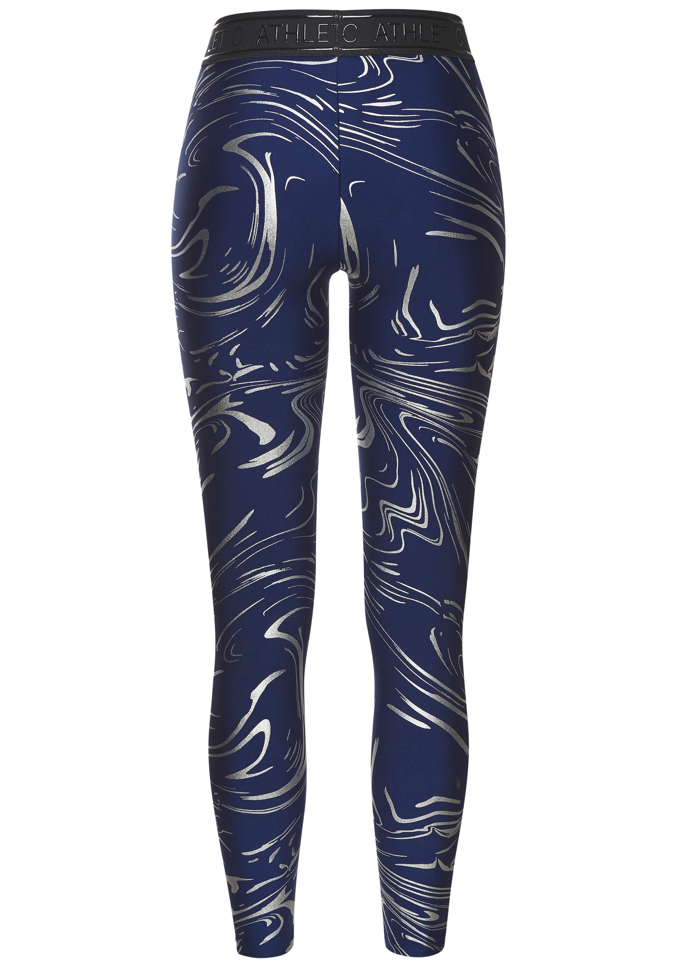 LASCANA ACTIVE Funktionsleggings, Sportleggings mit glänzendem Print und 3D Schriftzug