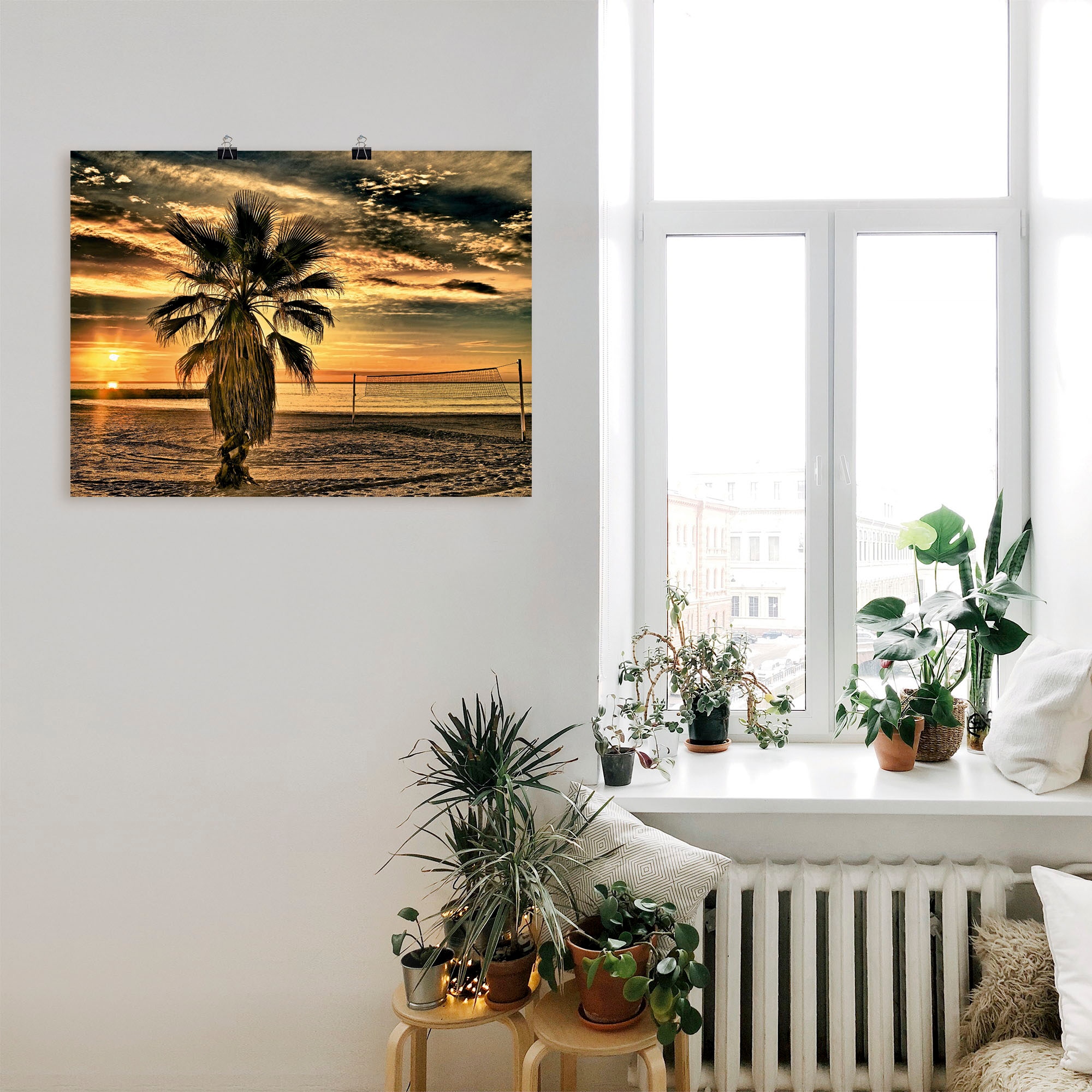 Artland Wandbild »Palme bei Sonnenuntergang«, Sonnenaufgang & -untergang, (1 St.), als Leinwandbild, Poster in verschied. Größen