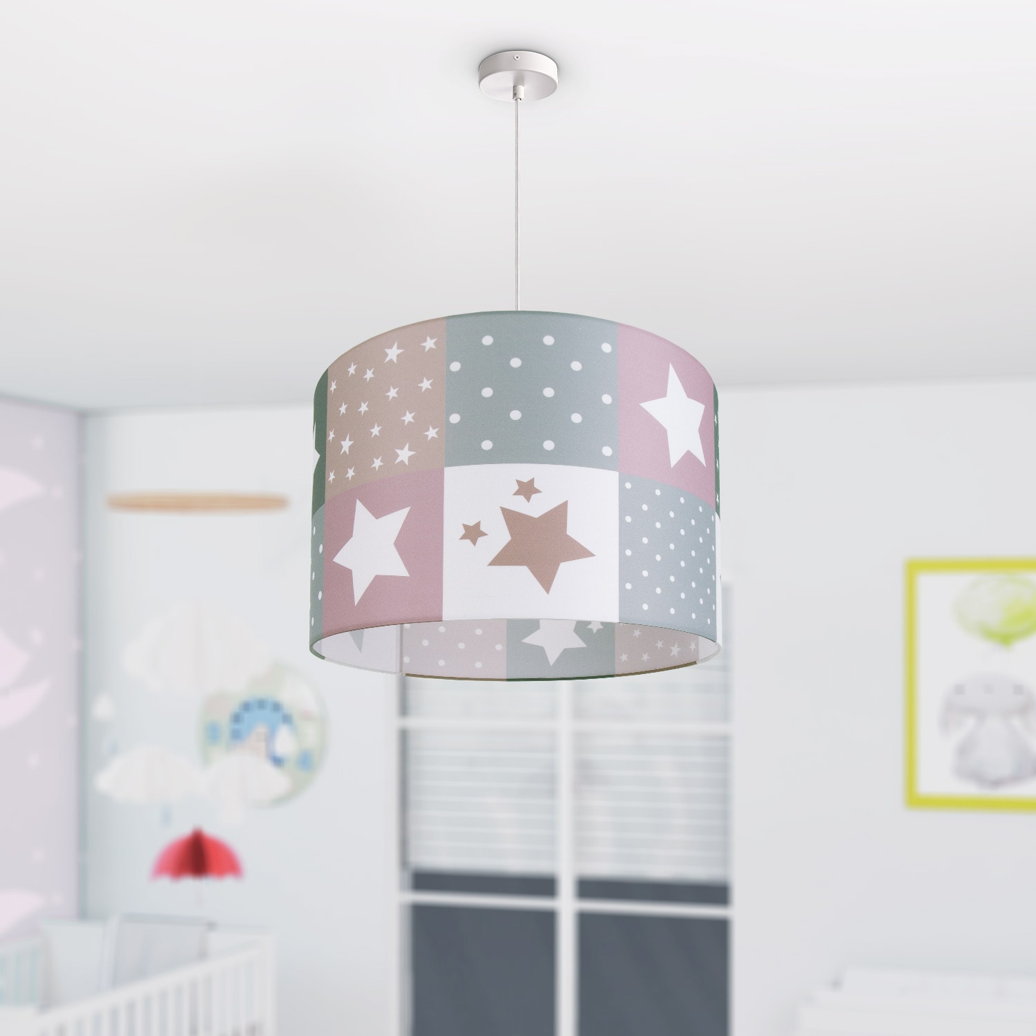 LED Lampe Kinderlampe E27 bei 1 Pendelleuchte flammig-flammig, Paco OTTO »Cosmo 345«, Deckenlampe Motiv Sternen Kinderzimmer Home