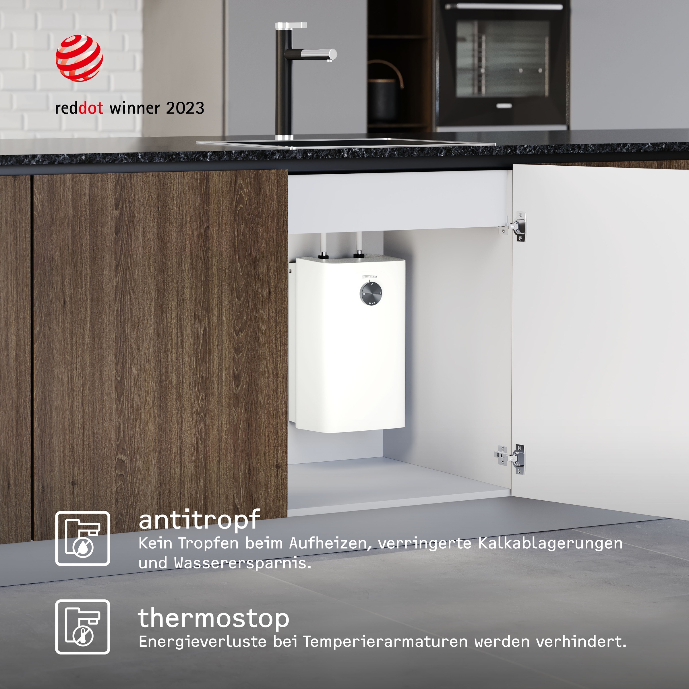 STIEBEL ELTRON Untertischspeicher »SNU 5 Plus«, (Set), 5 l, Niederdruck, mit Stecker, inkl. Küchenarmatur WST-W