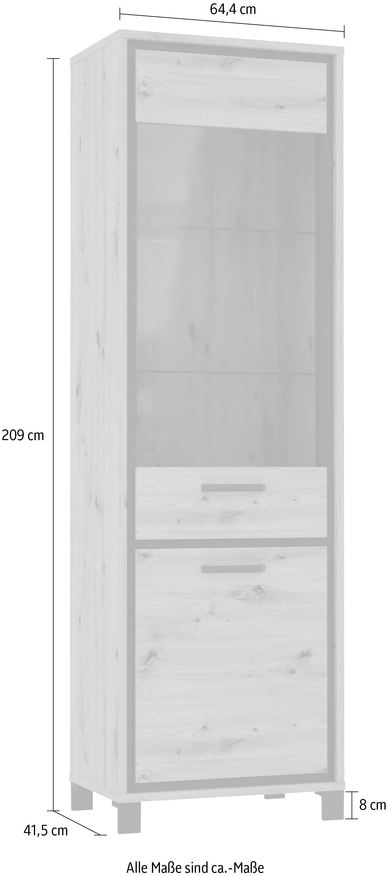 Höhe FORTE Vitrine, OTTO cm 209 bei