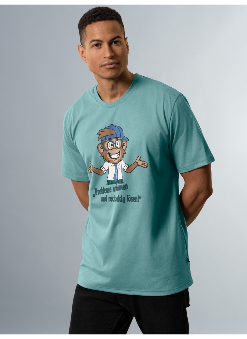 Trigema T-Shirt »TRIGEMA lustigem kaufen online Spruch OTTO Shirt mit bei Affen-Print«