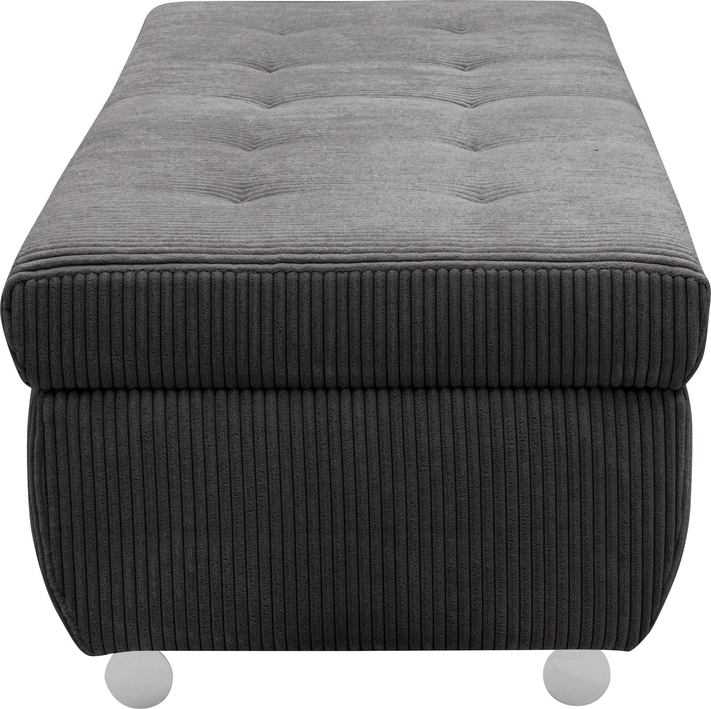 DOMO collection Hocker »Treviso XXL: B/T/H: 161/60/41 cm«, mit Stauraum, auch in Cord, passend zur Serie, moderne Steppung