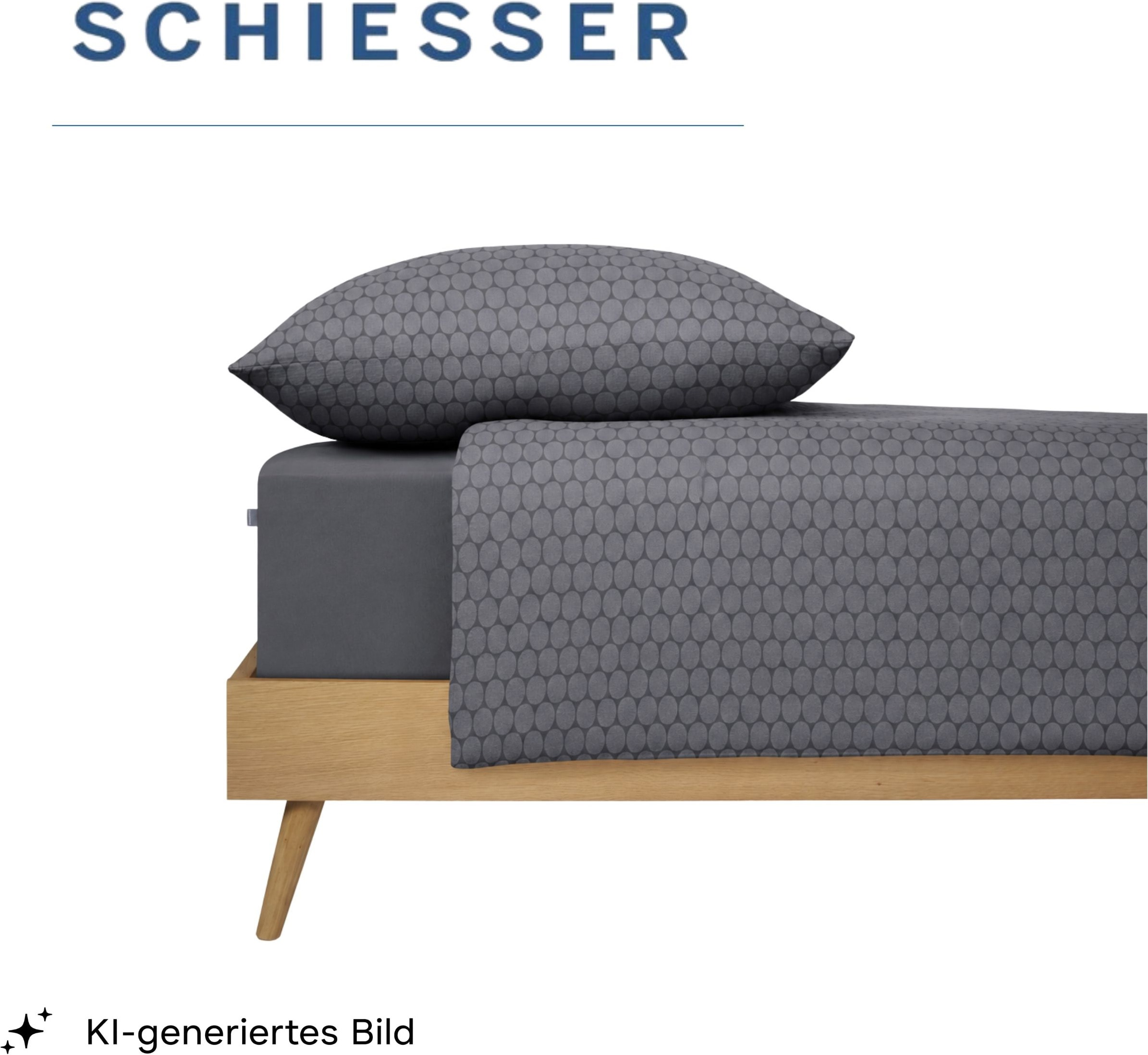 Schiesser Bettwäsche »Drops aus wärmender Feinbiber-Qualität mit dezentem Grafikprint« 2 Stk. OEKO-TEX® MADE IN GREEN