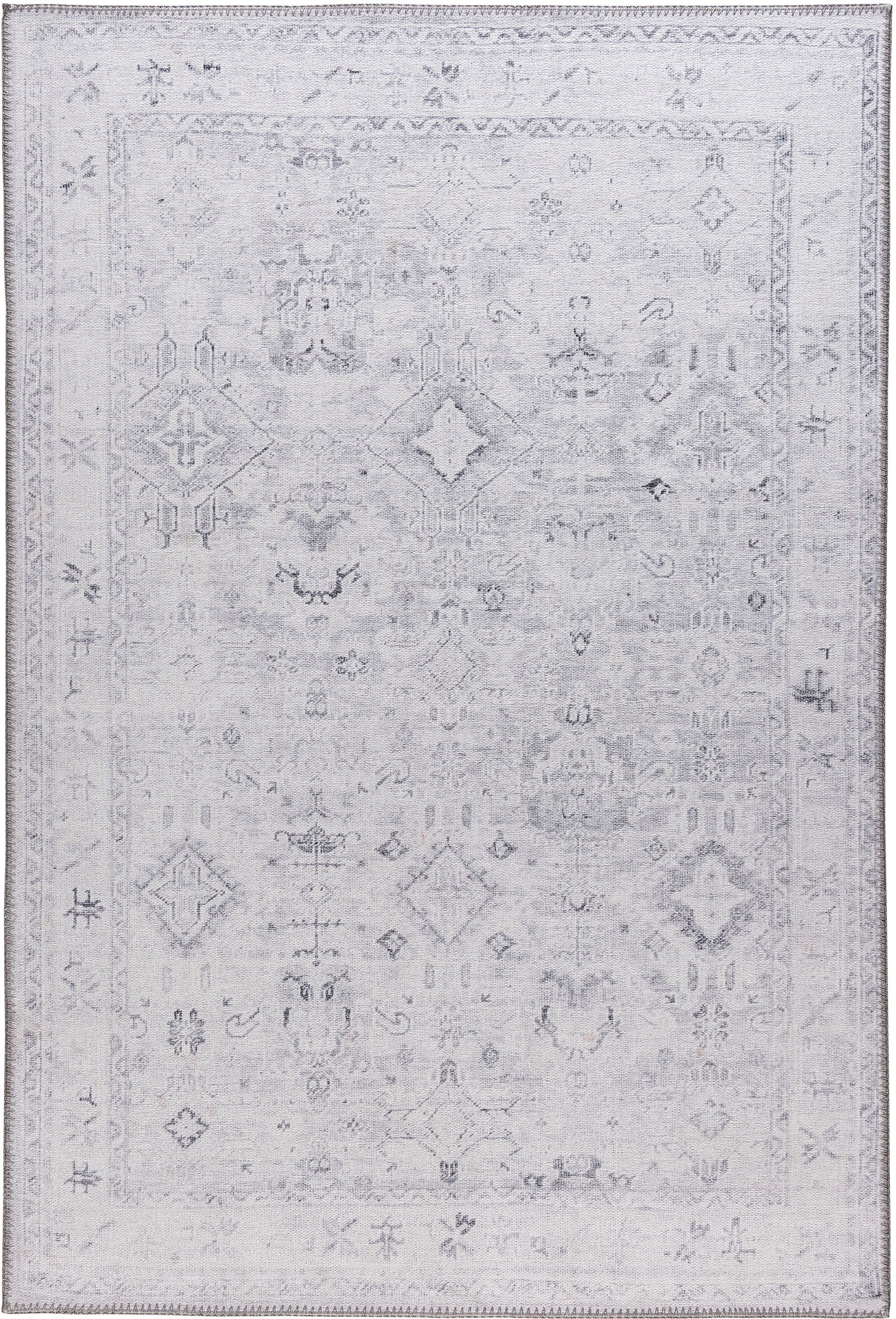 Sehrazat Teppich »Vintage 3570«, rechteckig, 4 mm Höhe, Kurzflor, waschbar, Chenille mit Baumwolle, Wohnzimmer