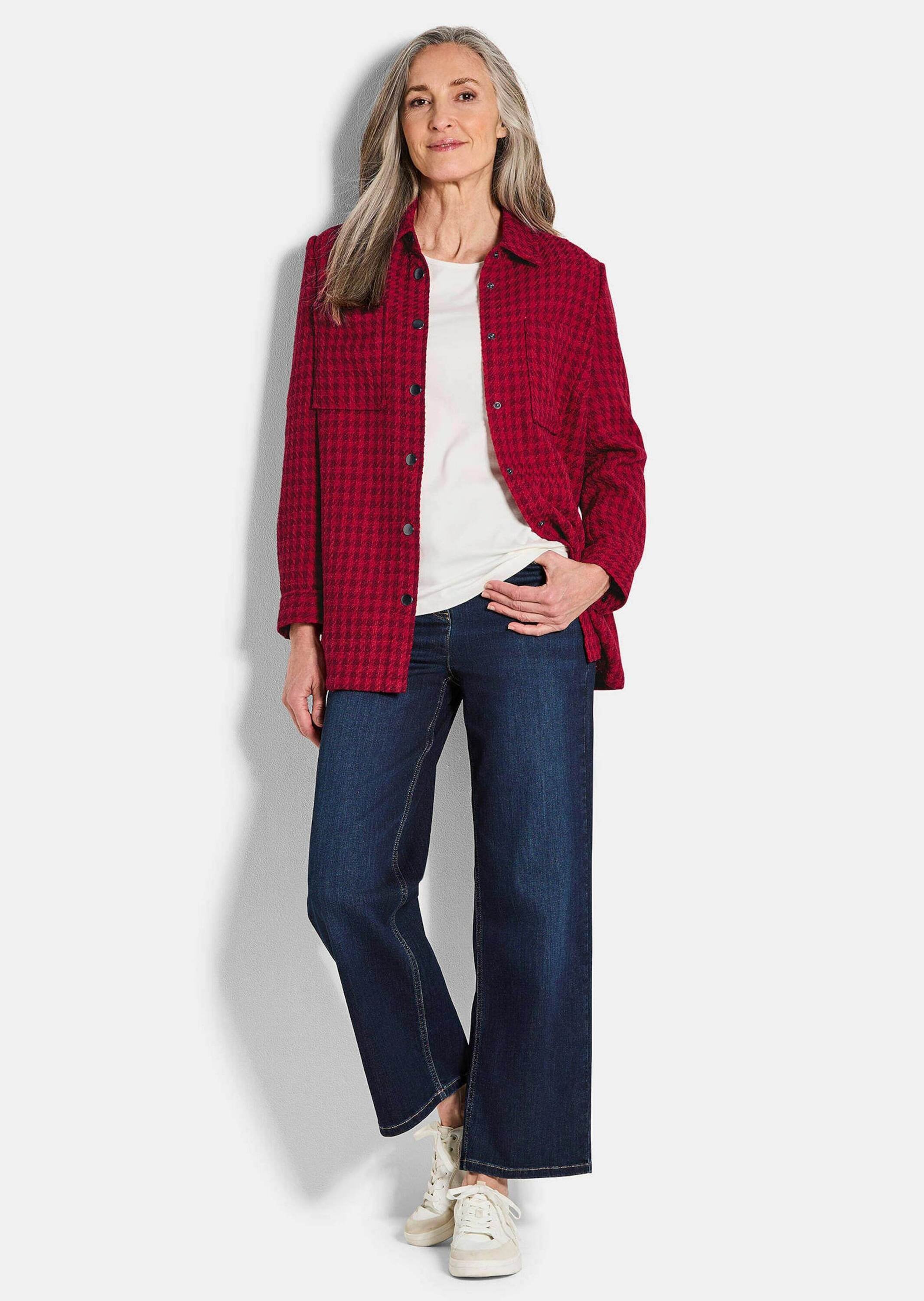 GOLDNER Kurzjacke »Lässige Longjacke mit Pepitamuster« Pepitamuster