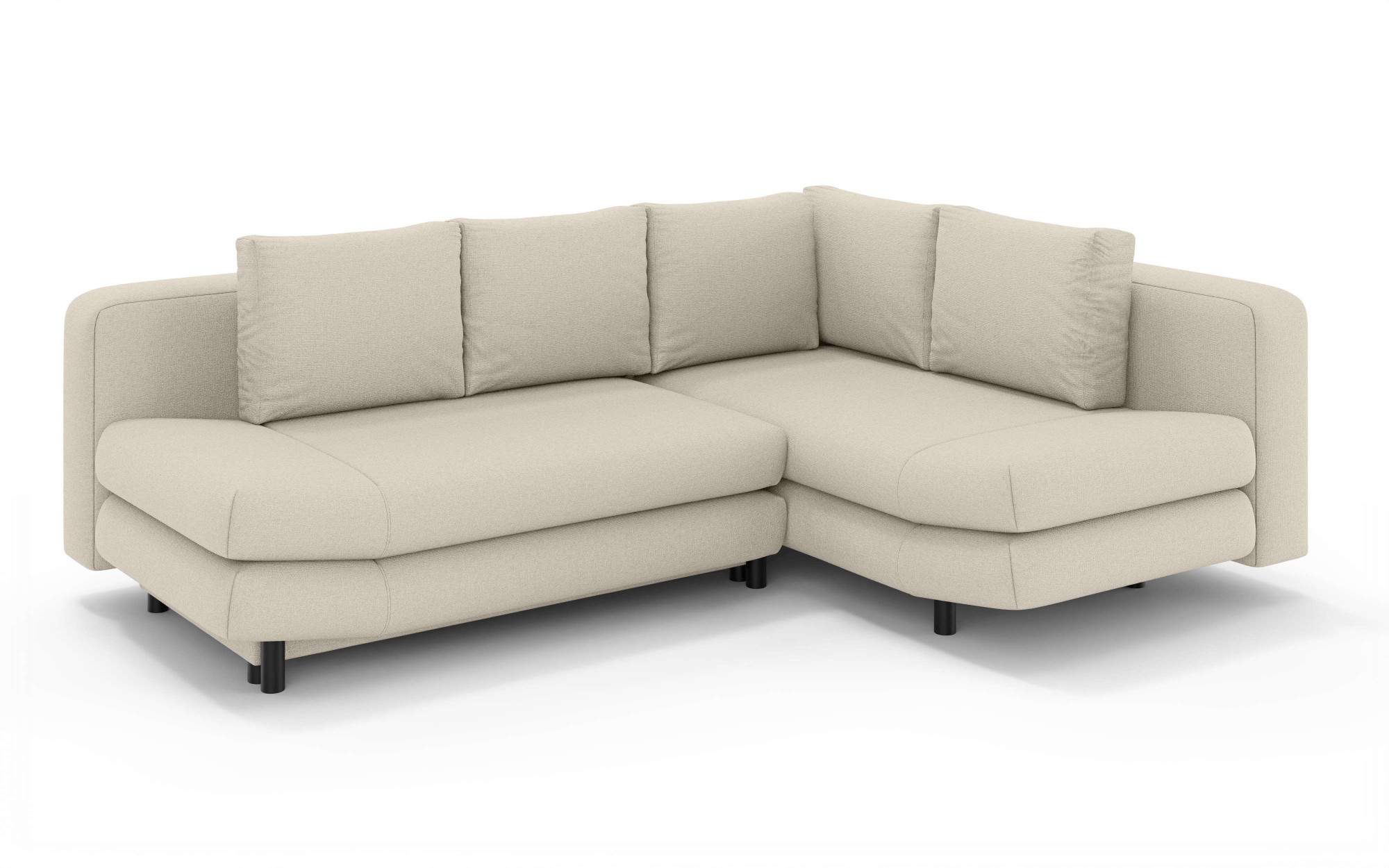 Home affaire Ecksofa »LENNARA Schlafsofa mit Bettkasten, Maße B/T/H: 234/179/85 cm«, L-Form mit Ottomane rechts/links, mit Wellenunterfederung