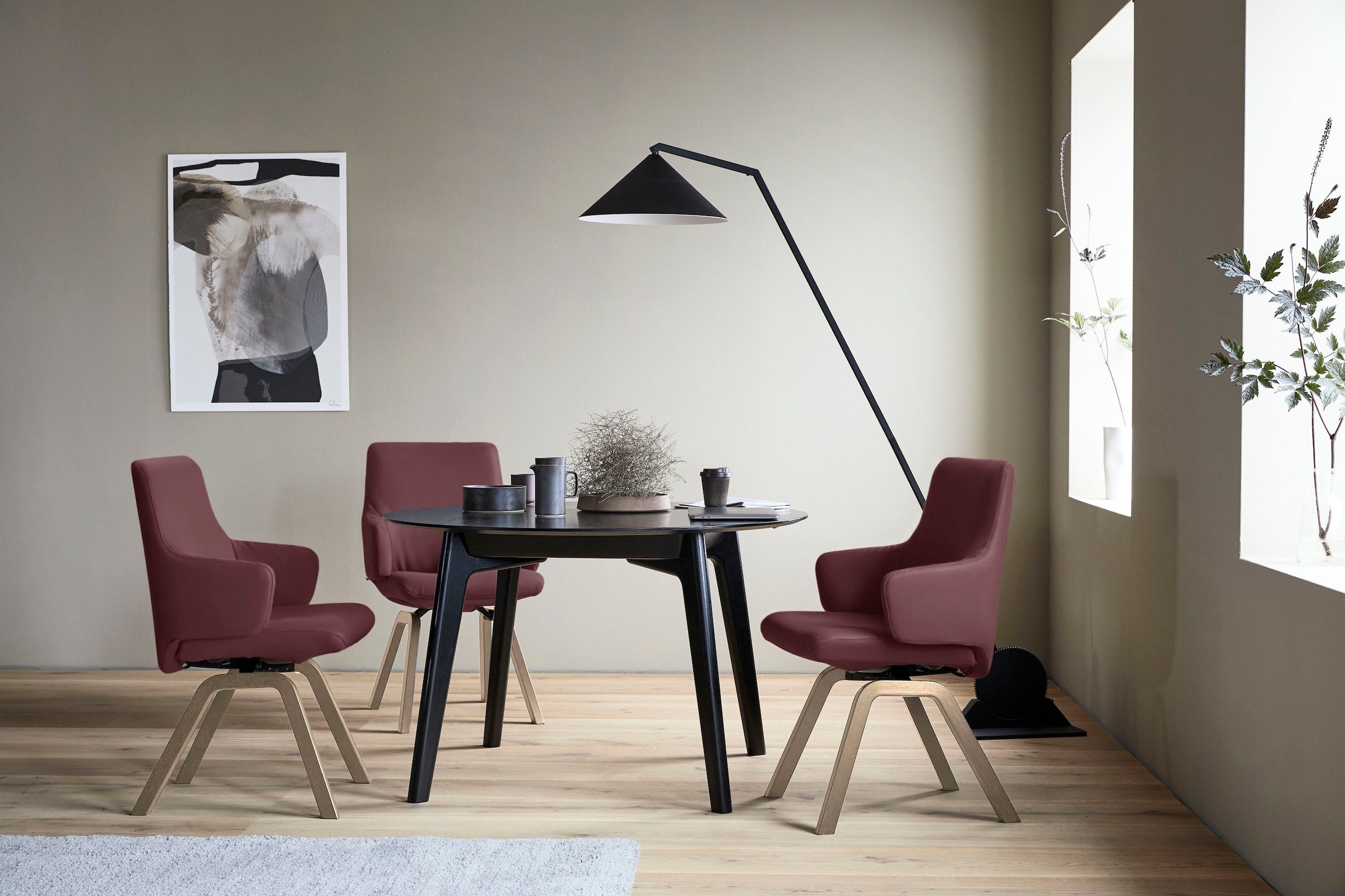 Stressless® Polsterstuhl »Laurel«, Leder BATICK, Low Back mit Armlehne, Größe L, mit schräggestellten Beinen in Walnuss
