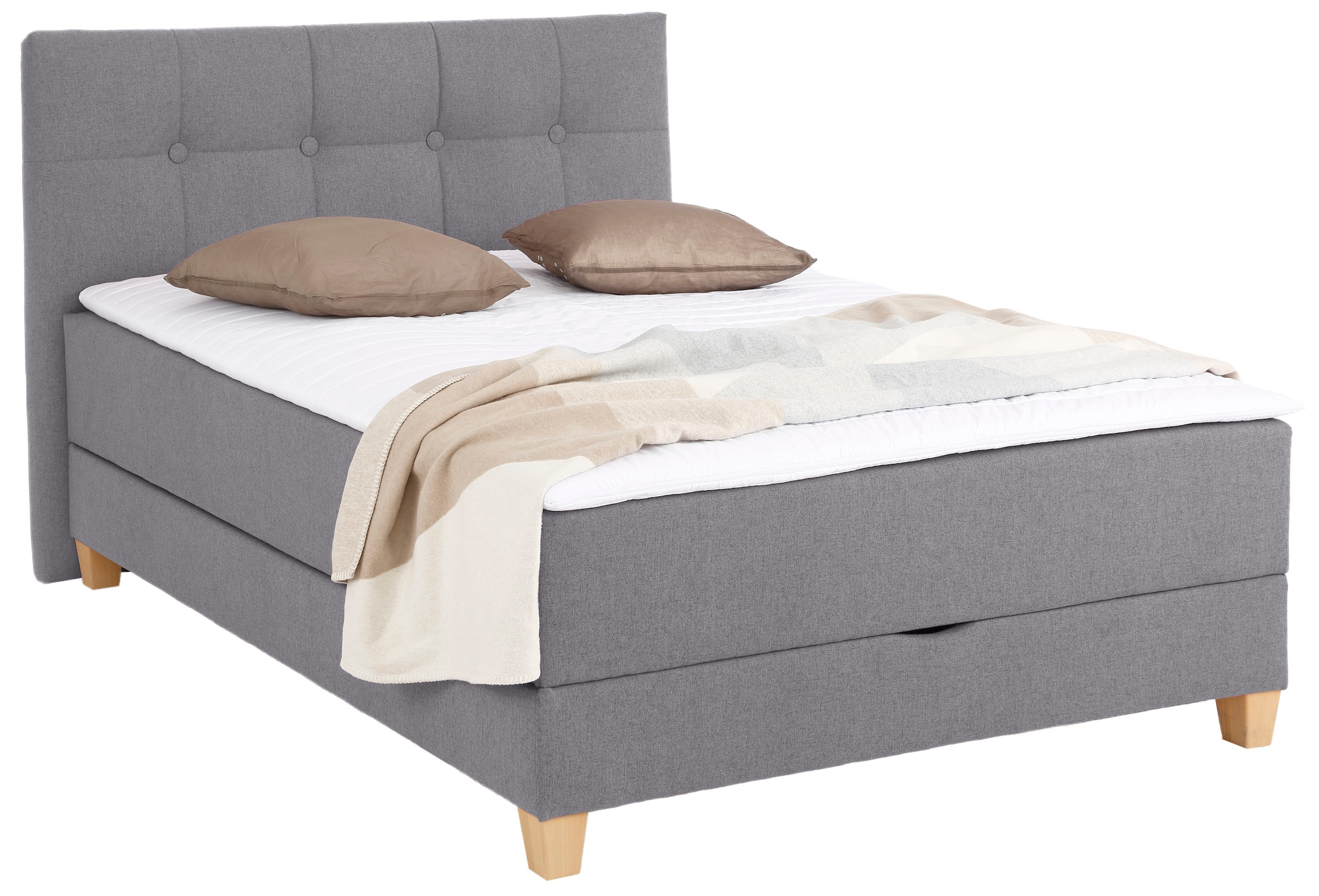 Home affaire Boxbett »Lonrai«, in H2,H3 & H4 und XXL - Überlänge 220cm wählbar, inkl. Topper