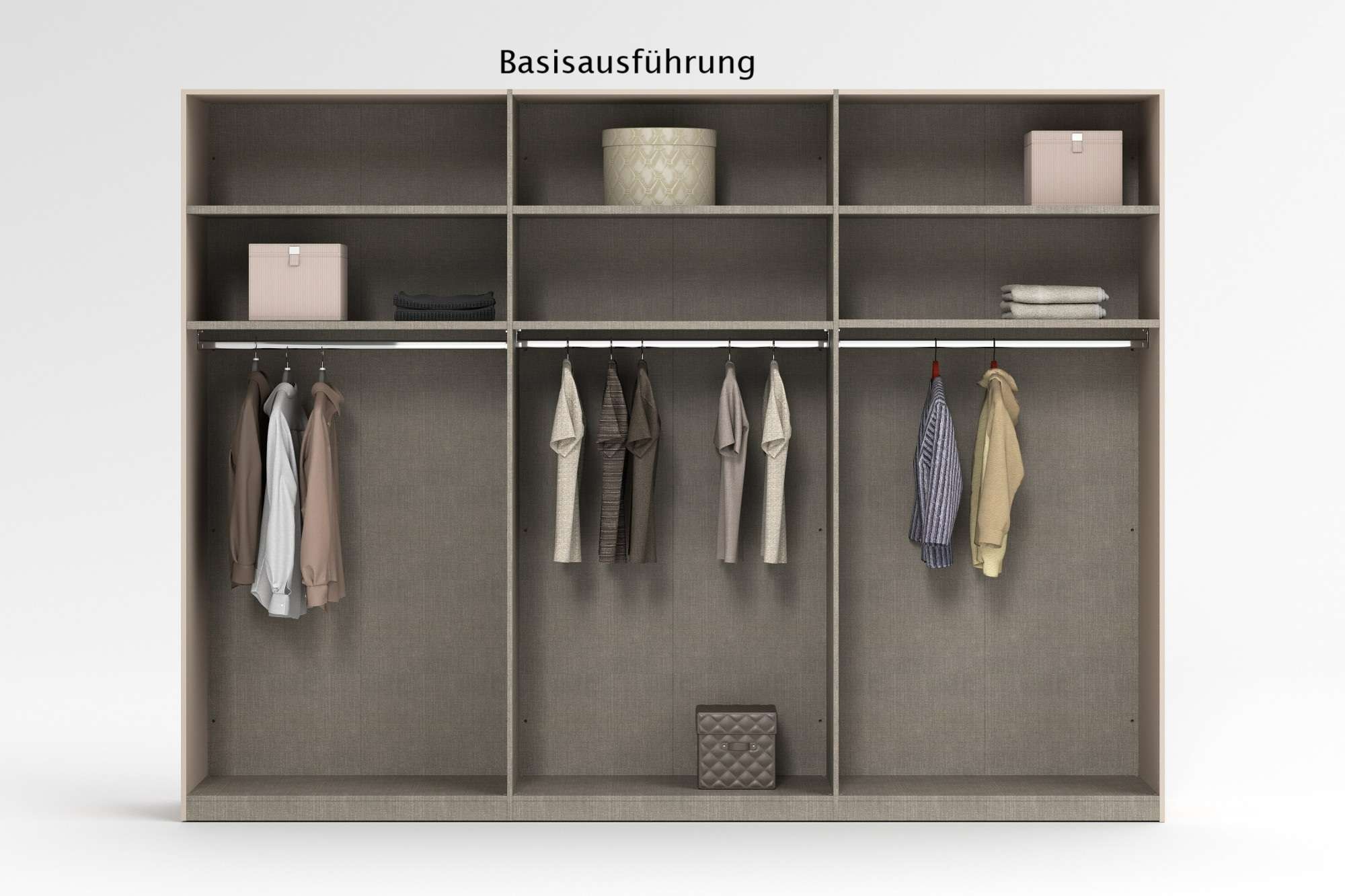 INOSIGN Kleiderschrank »RUBINO, Drehtürenschrank,Schlafzimmerschrank mit hochwertigem Alugriff«, (1 St.), Made in Italy, in Breite wählbar, Basisausführung, Zubehör extra
