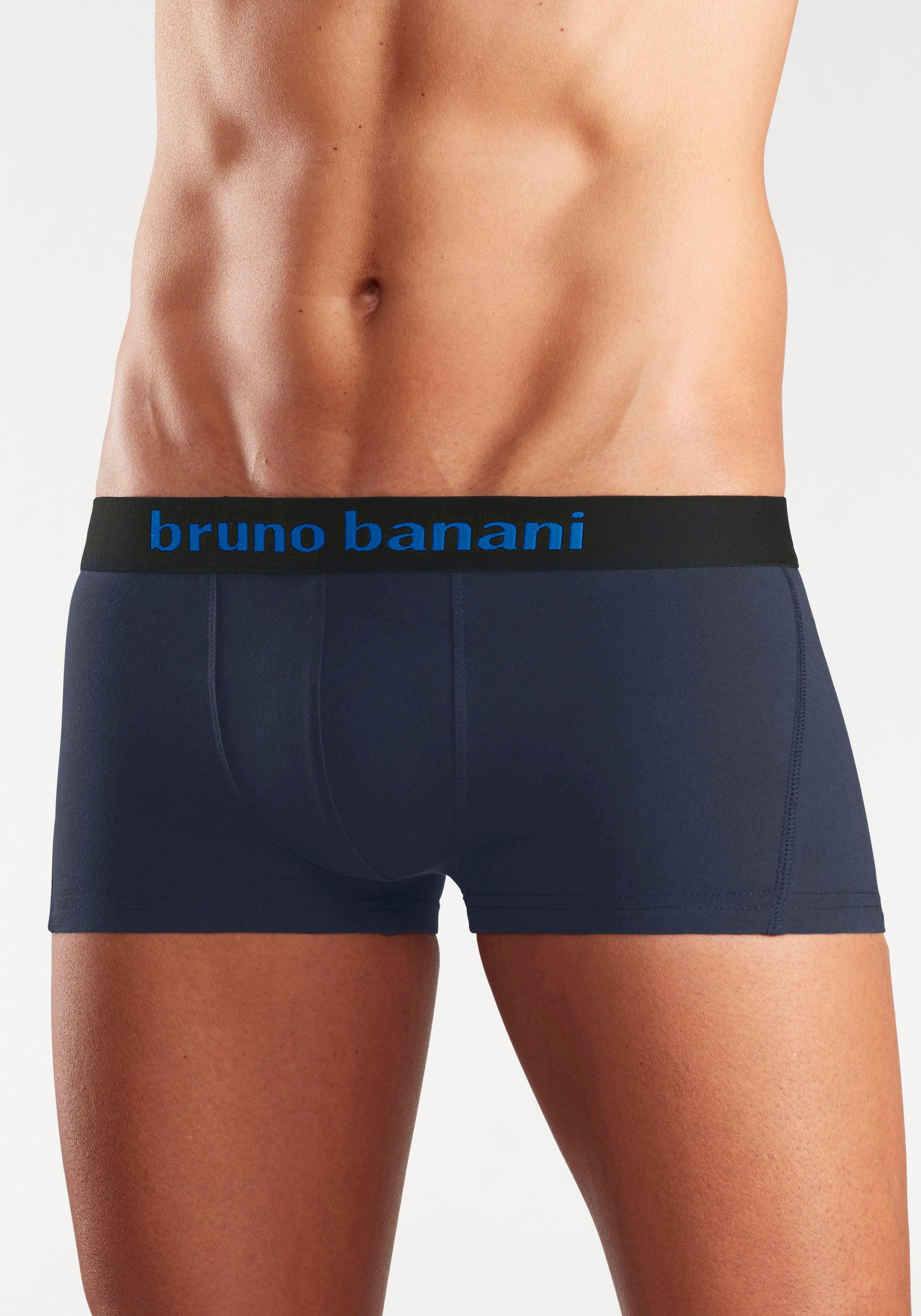 Bruno Banani Hipster, (Packung, 4 St.), Boxershorts mit Logo Webbund aus Baumwollmischung