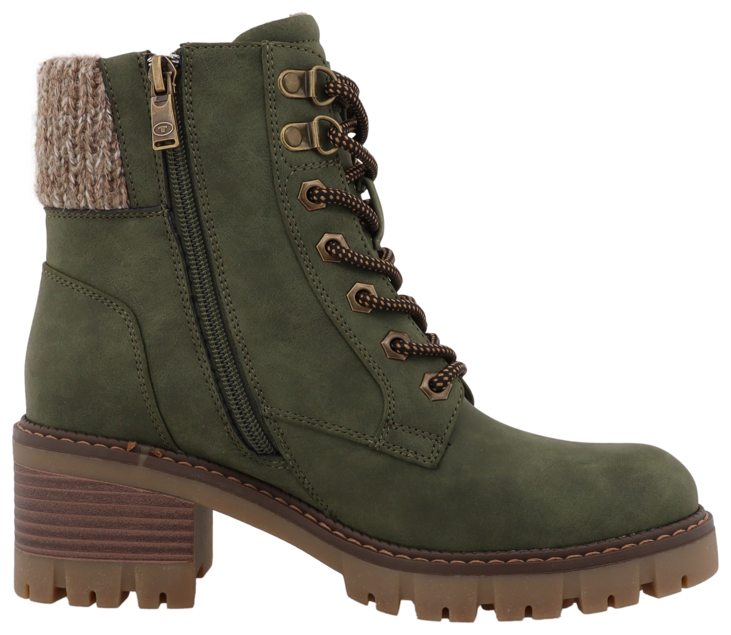 TOM TAILOR Winterstiefelette  Workerboots, Stiefelette mit Blockabsatz