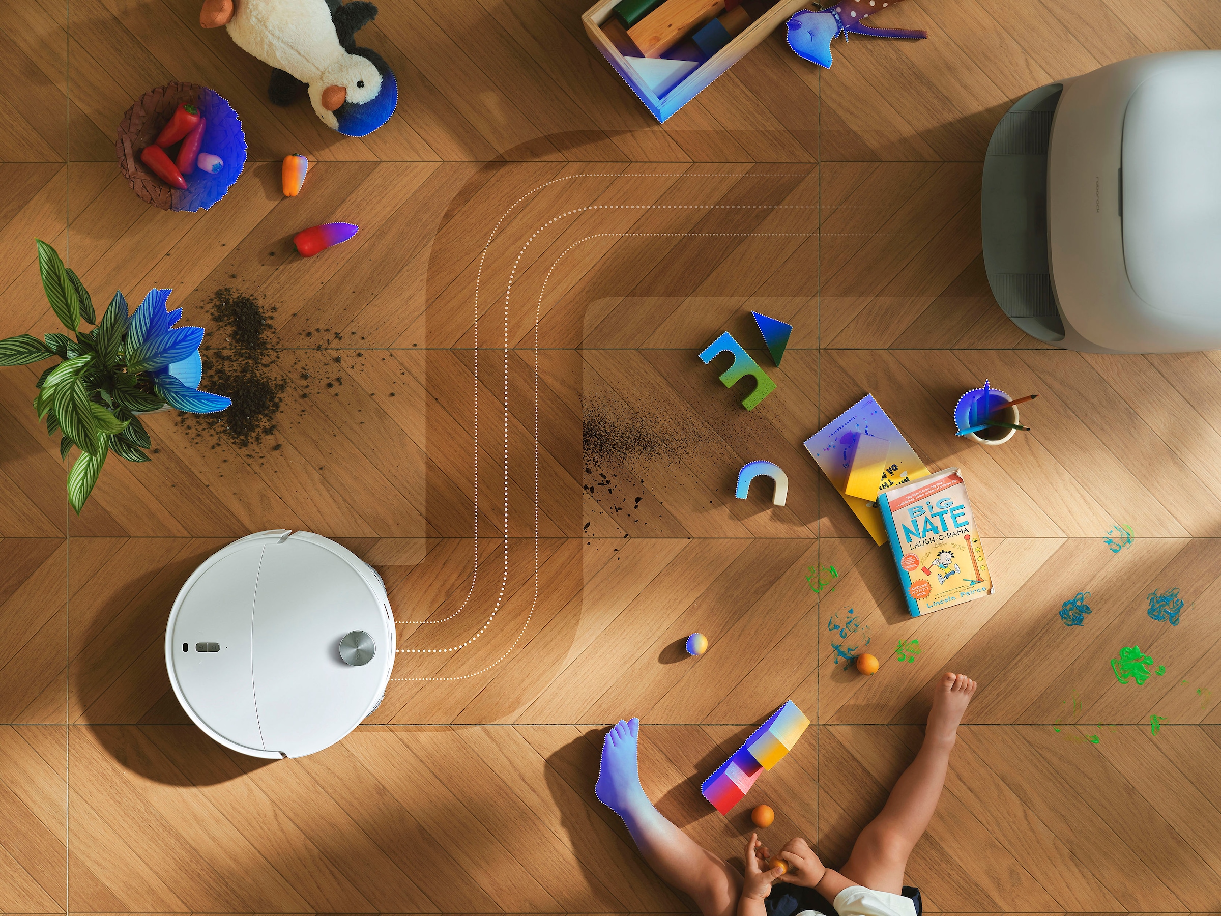 Roborock Nass-Trocken-Saugroboter »Qrevo Curv 2 Pro mit Wischfunktion« FlexiArm Design Seitenbürste, DuoDivide Bürste, autom. Moppreinigung.