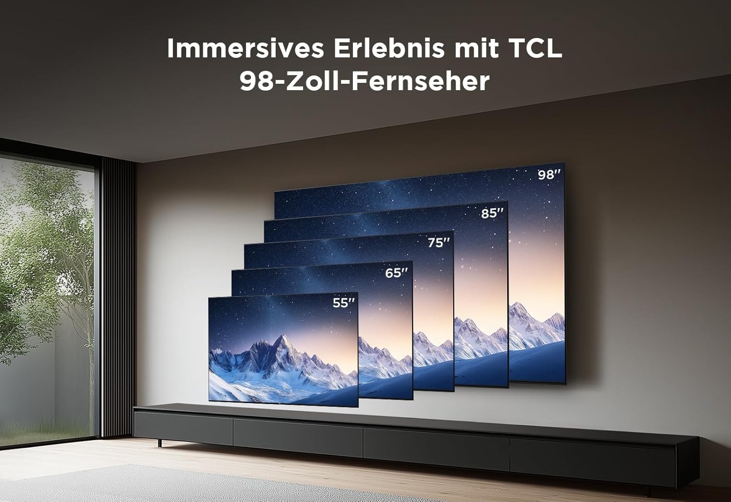 TCL LED-Fernseher »98P743X1«, 4K Ultra HD, Google TV-Smart-TV, HDR, 144Hz, Dolby Vision, Apple TV, Game Master