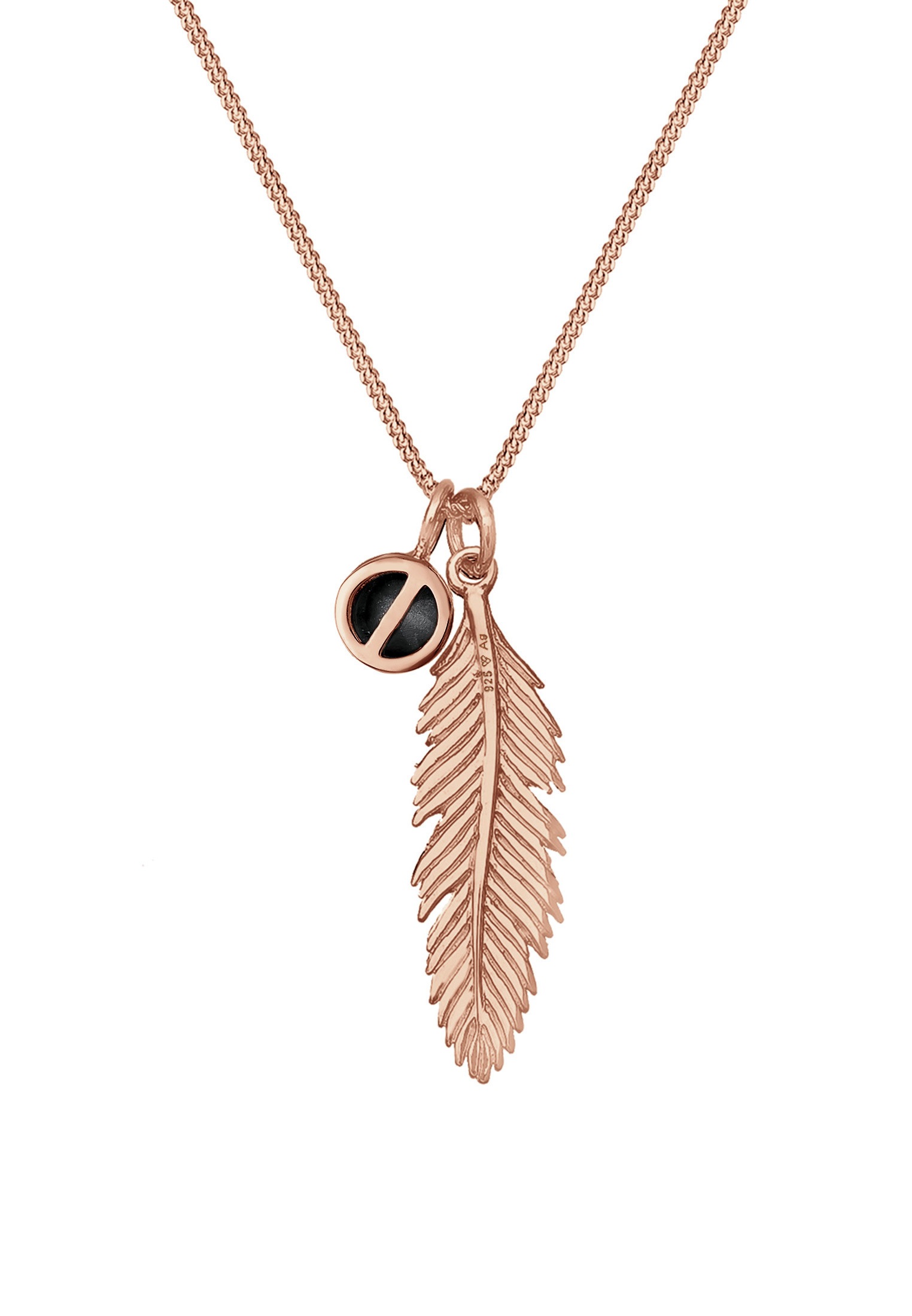Elli Silberkette »Halskette Feder Boho 925 Silber, mit Kristallen von Swarovski®«
