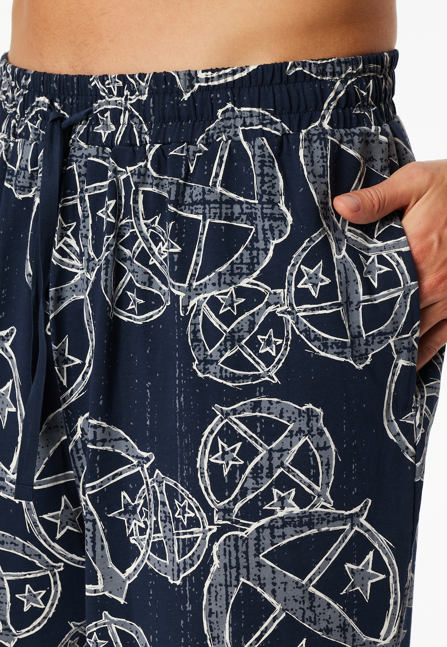 Schiesser Pyjamashorts »SCHIESSER 150 YEARS«, seitliche Taschen, Allover-Druck, Baumwolle