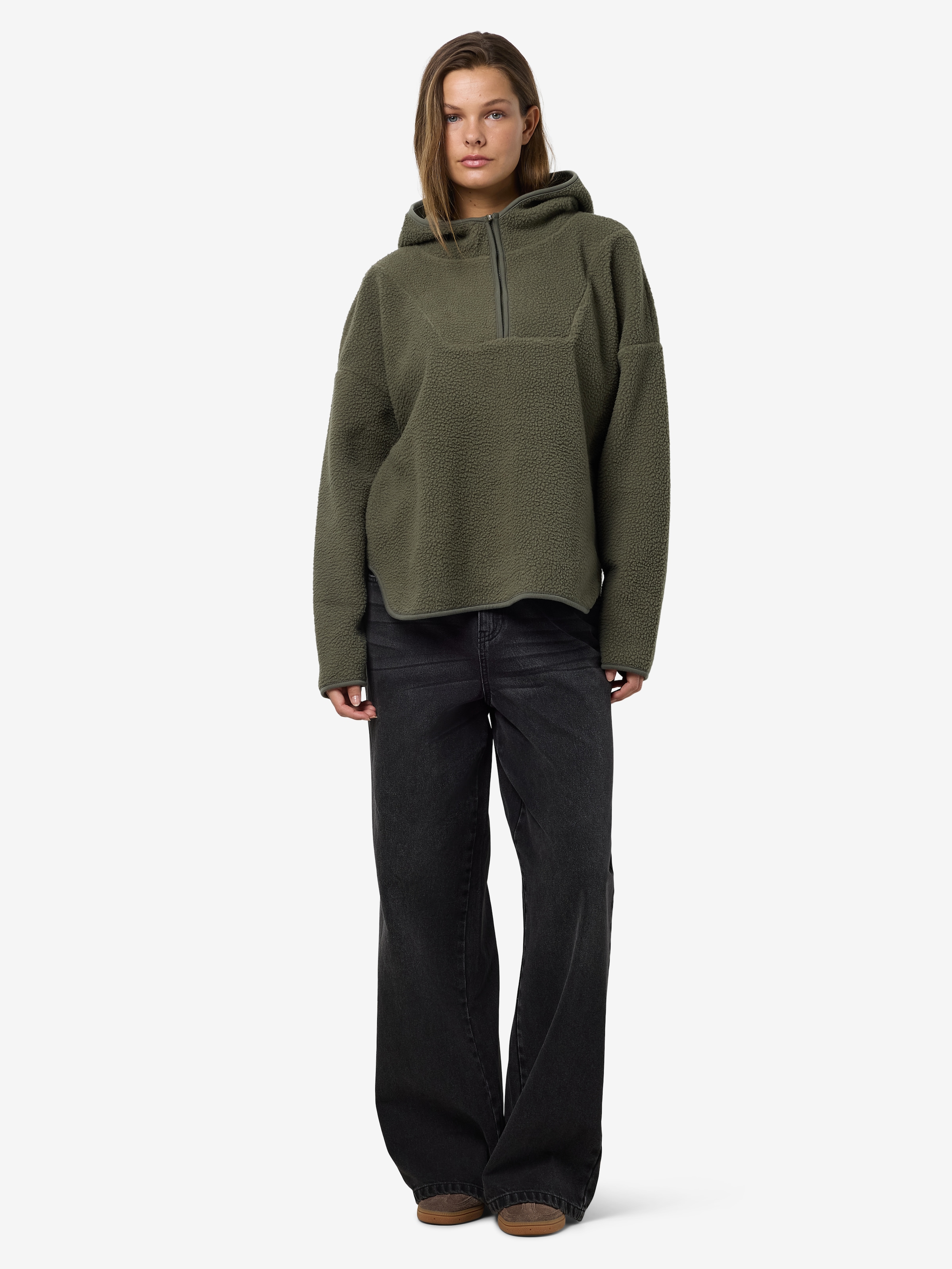 Noisy may Fleecepullover »NMCOZY L/S HALFWAY ZIP SWEATER JRS NOOS«, Polyester, relaxed fit
