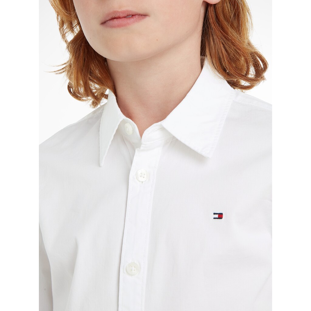 Tommy Hilfiger Langarmhemd »SOLID STRETCH POPLIN SHIRT L/S«, für Jungen