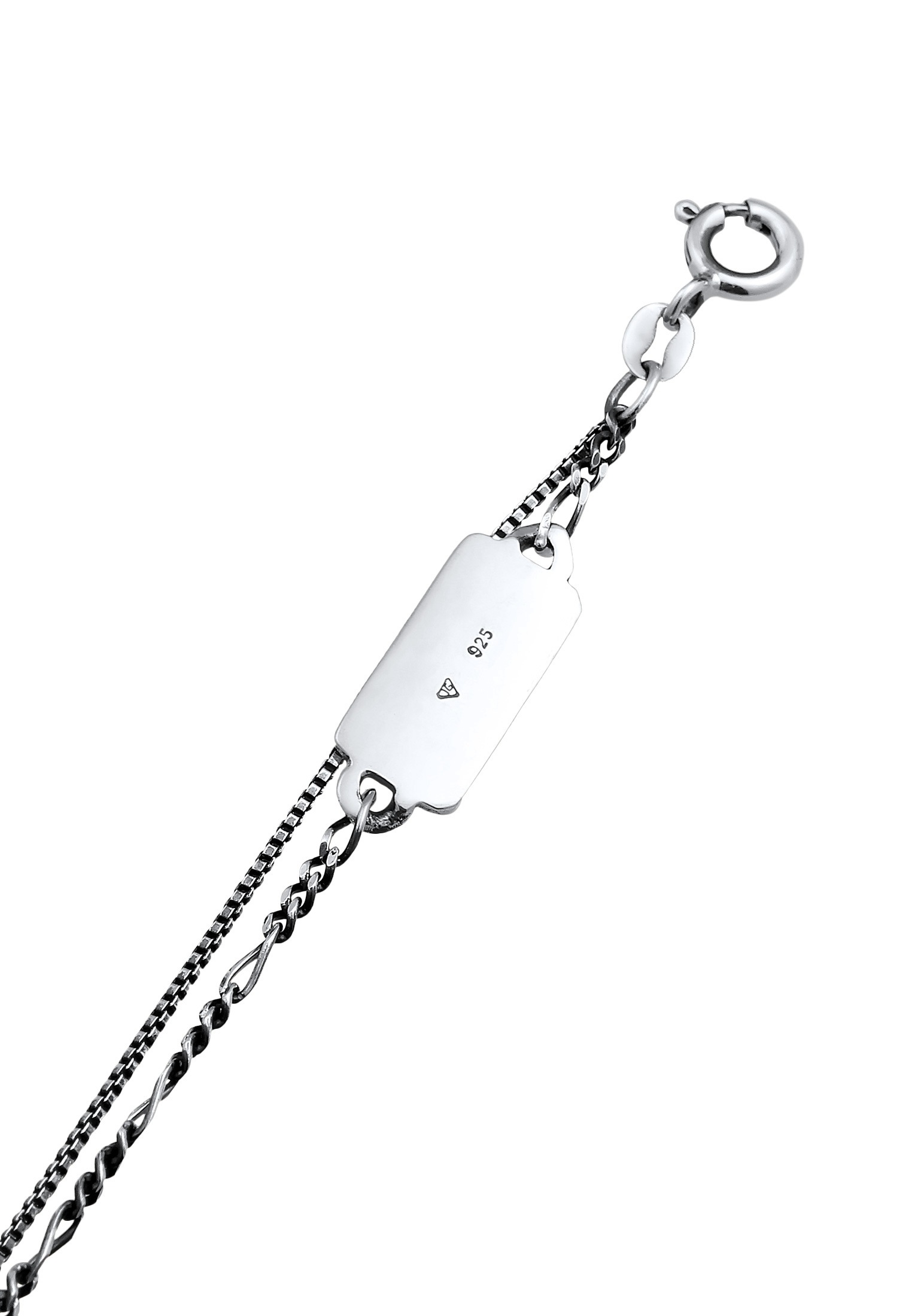 Kuzzoi Kette mit Anhänger »Halskette Herren Layer Figaro Venezianer Plättchen 925 Silber«