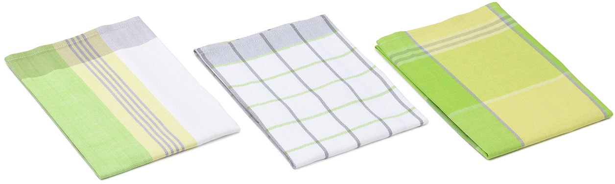 Gözze Geschirrtuch »Geschirrtücher, Des. 60058«, (Set, 3 tlg.), Maß: 50 x 70 cm, Set: 2x kariert und 1x gestreift