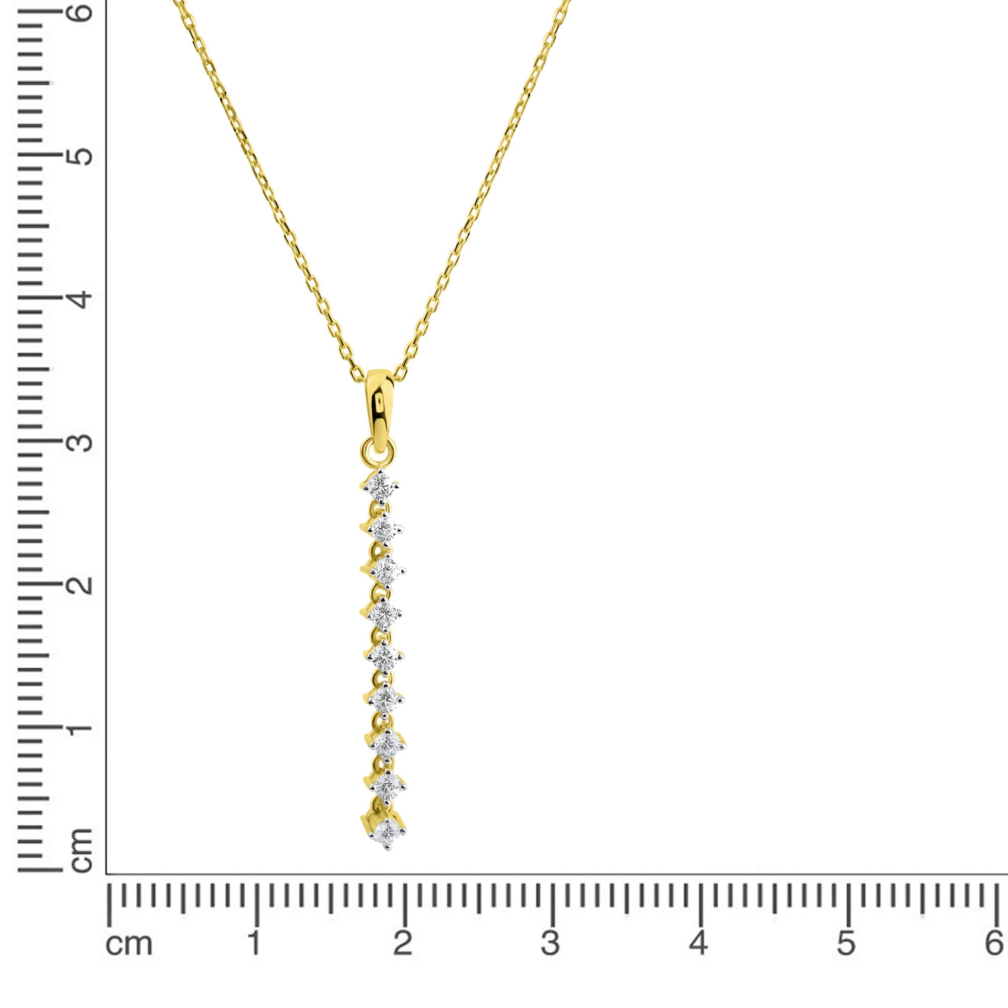 Firetti Kette mit Anhänger »Schmuck Geschenk Gold 375 Halsschmuck Halskette Ankerkette«, mit Zirkonia (synth.)