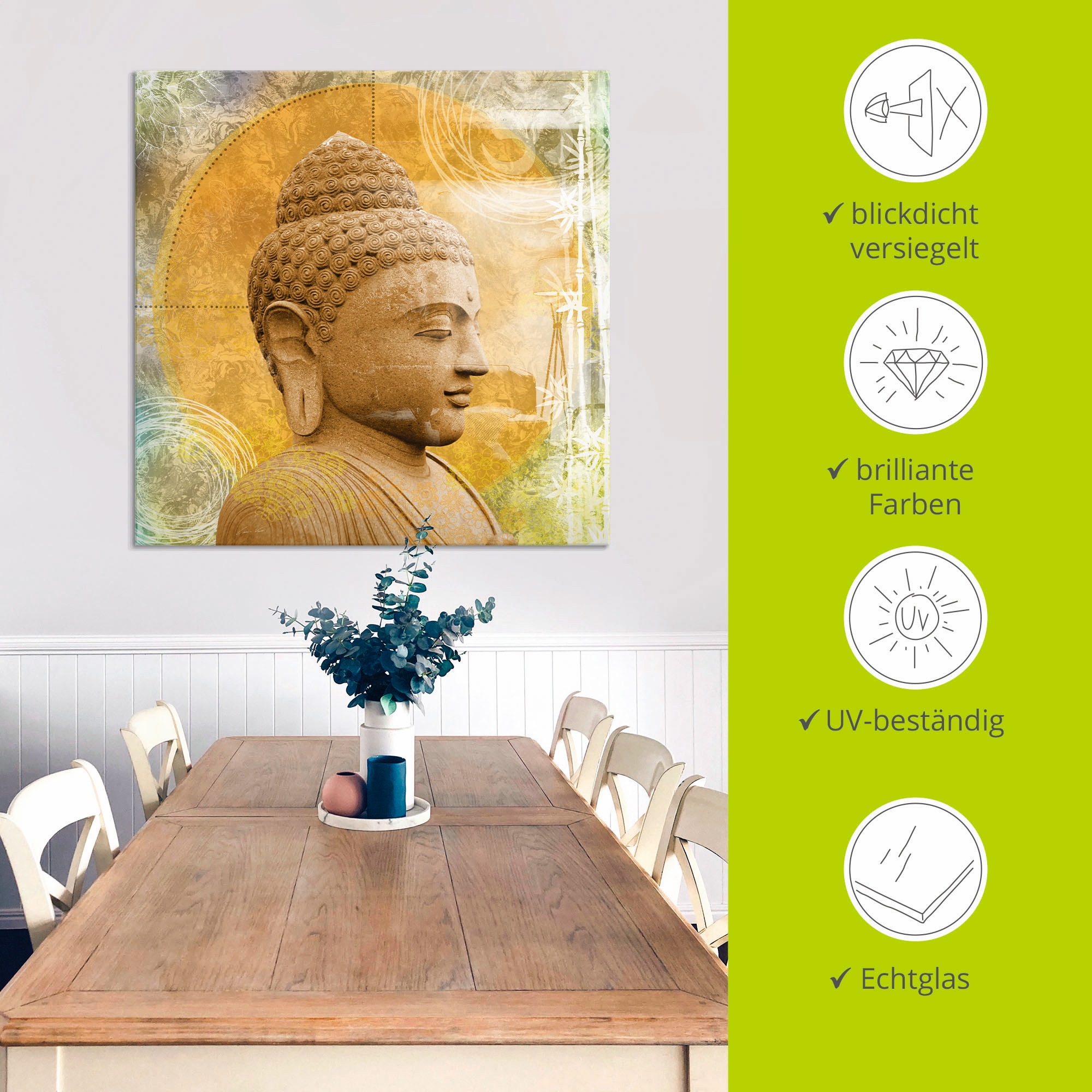 Artland Glasbild »Buddha II« Spa 1 Stk. tlg. in verschiedenen Größen