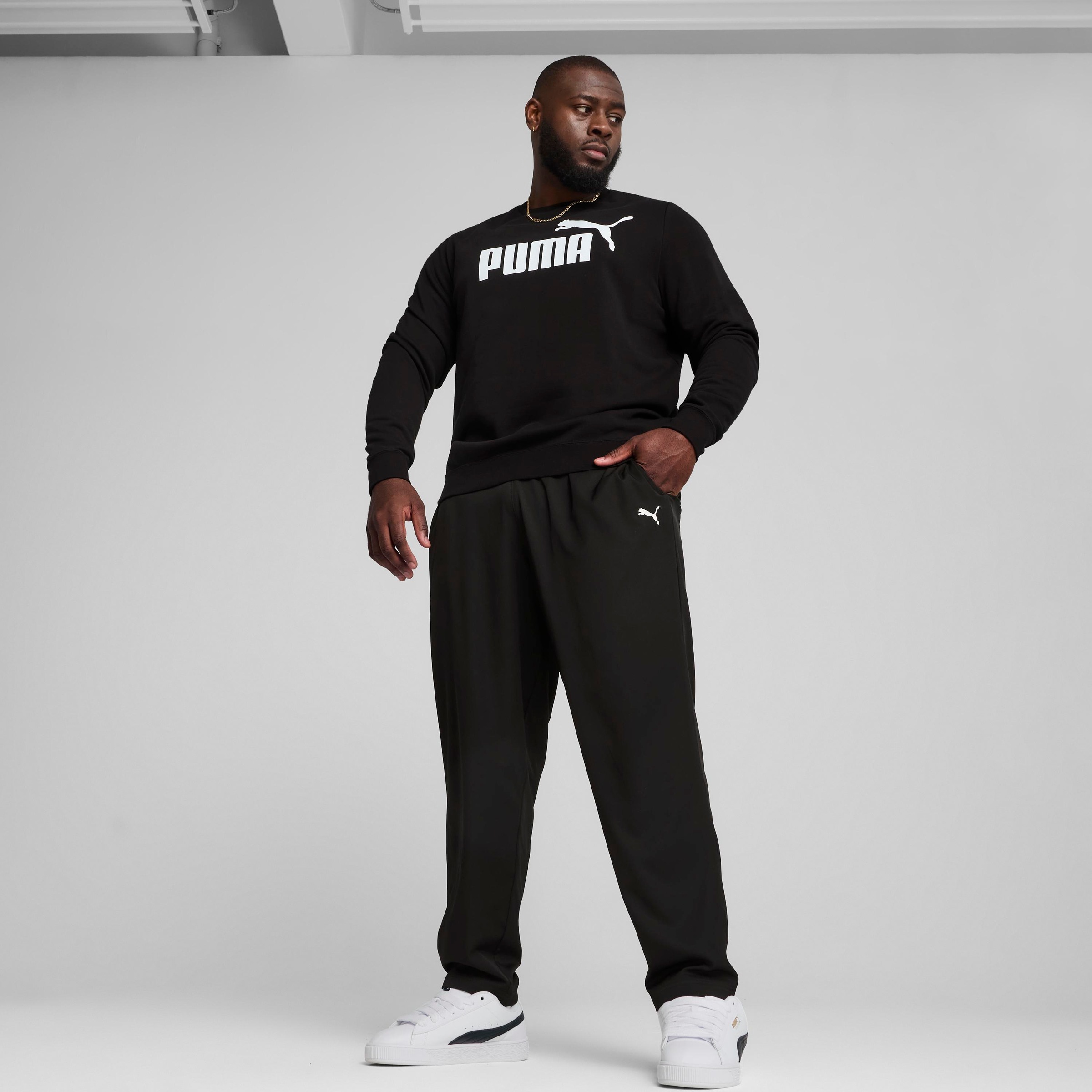 PUMA Langarmshirt »ESS NO 1 LOGO CREW TR« mit Relaxed Fit, mit Rundhalsausschnitt