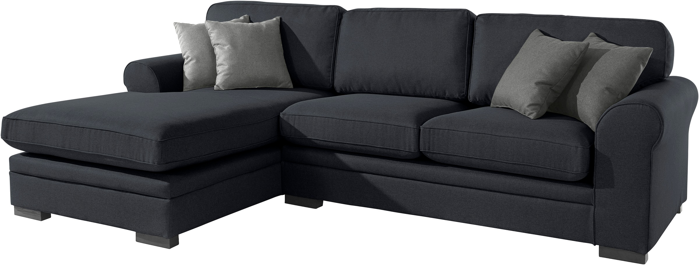 Home affaire Ecksofa »Broughton L-Form« weicher Sitzkomfort, incl. 4 Zierkissen, Keder